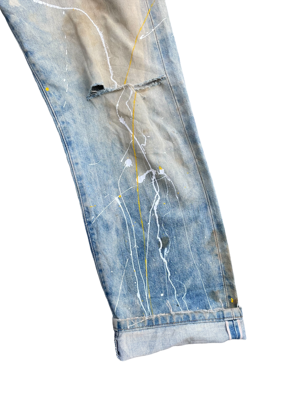 Vintage 1995 Levis 551Z E Distresed & Painted