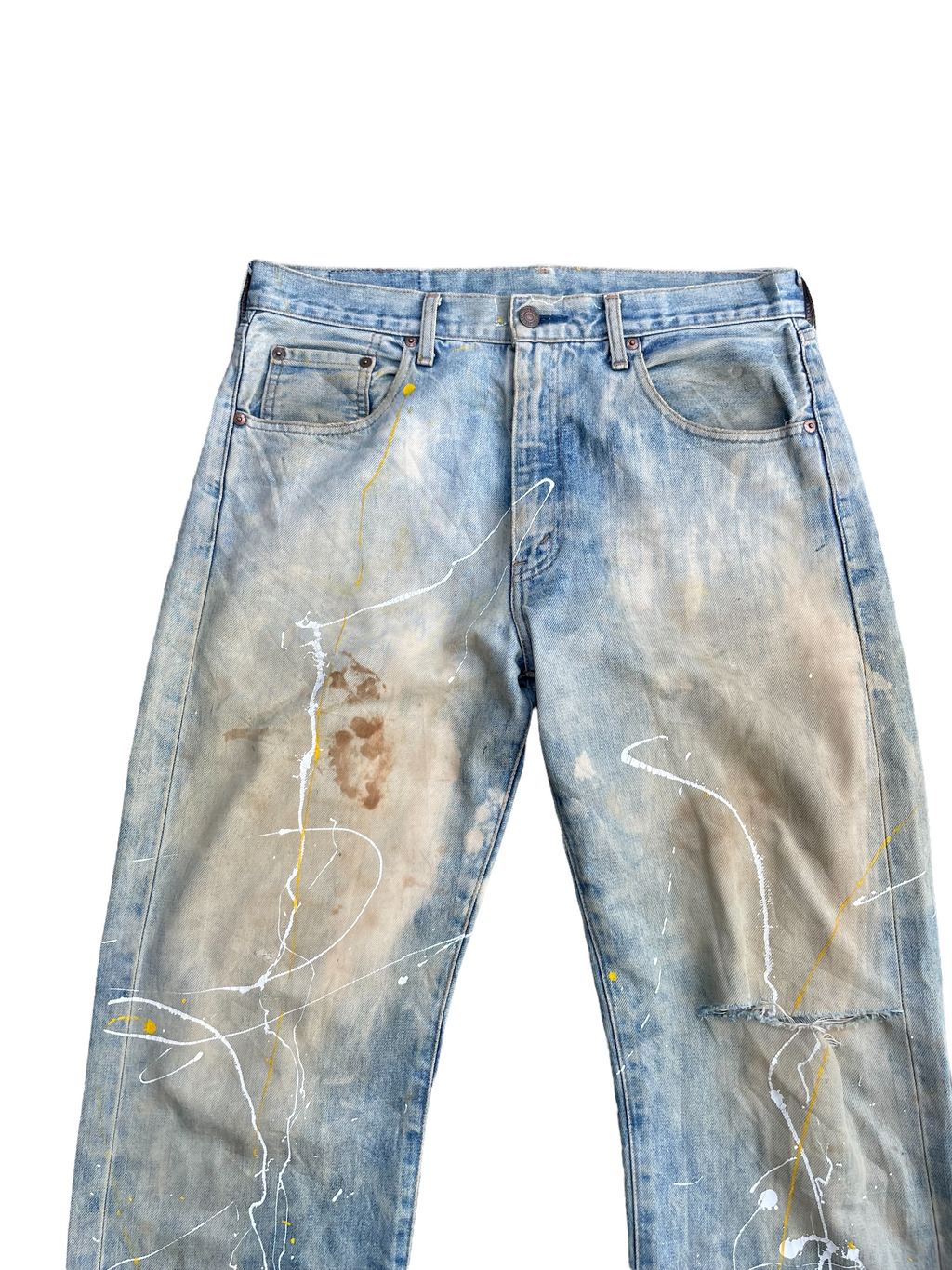 Vintage 1995 Levis 551Z E Distresed & Painted