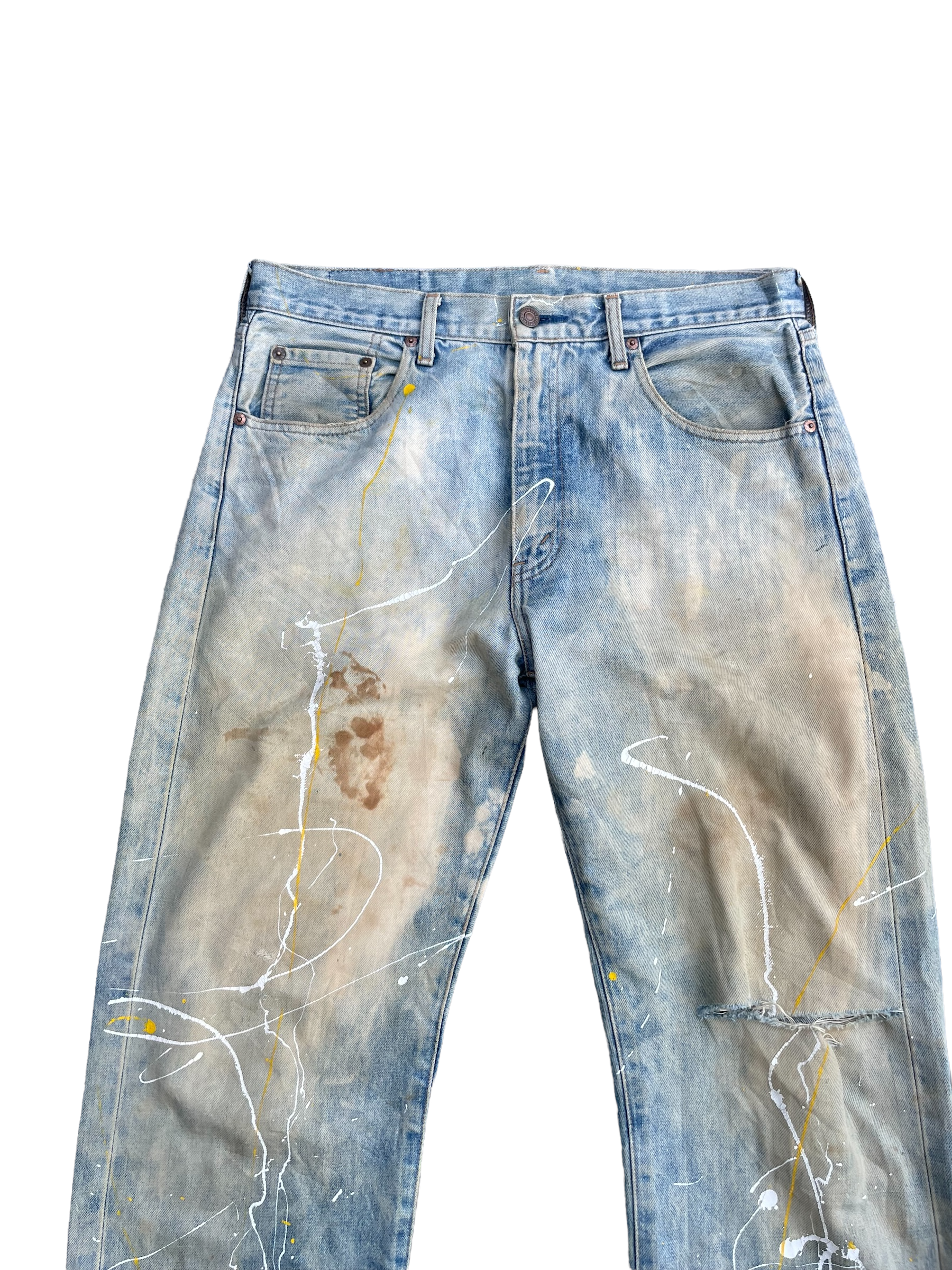 Vintage 1995 Levis 551Z E Distresed & Painted