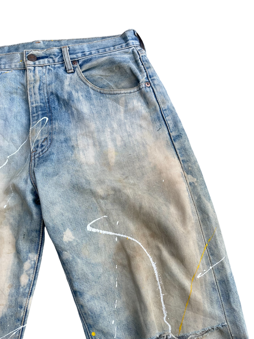 Vintage 1995 Levis 551Z E Distresed & Painted