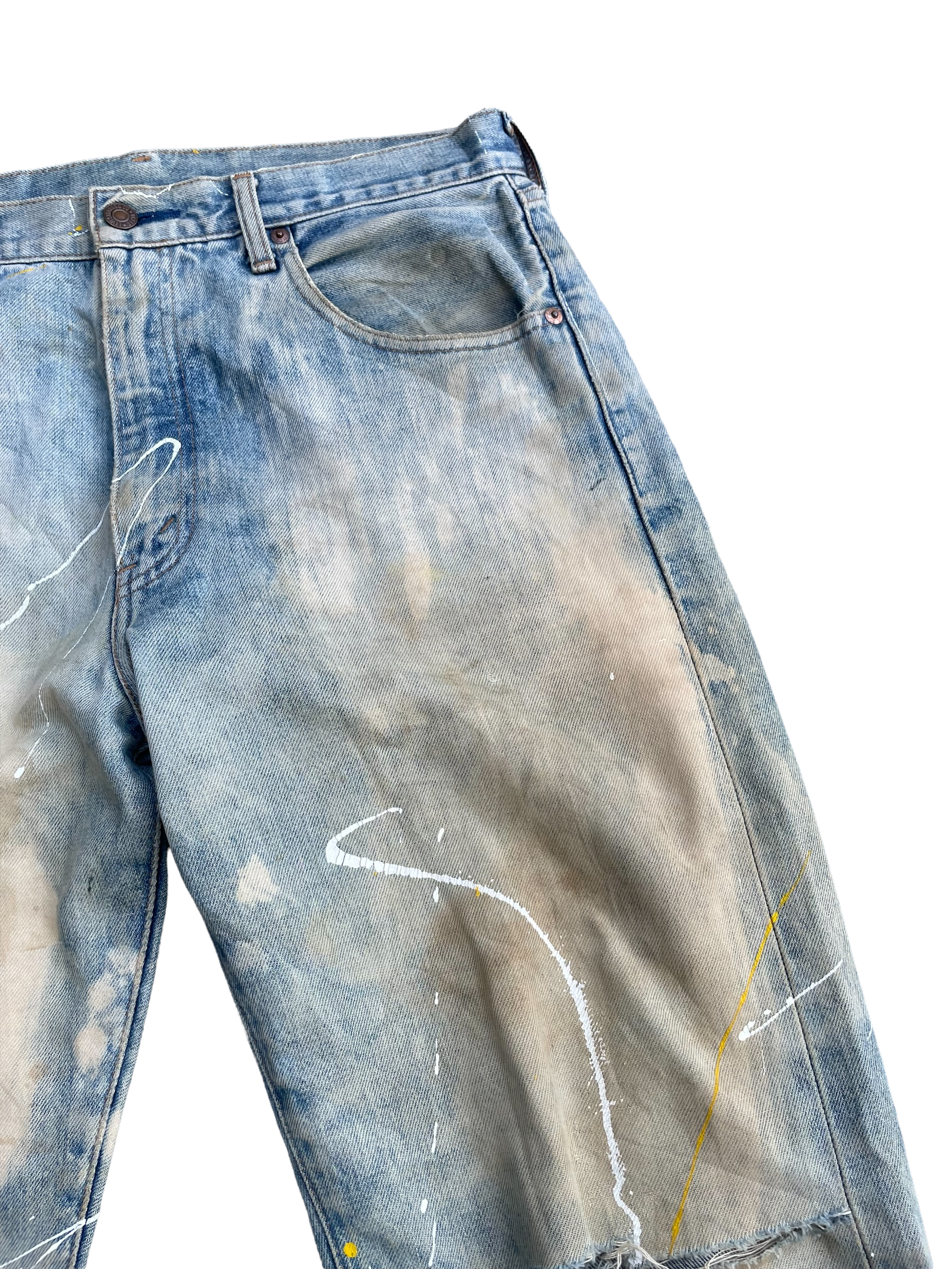 Vintage 1995 Levis 551Z E Distresed & Painted