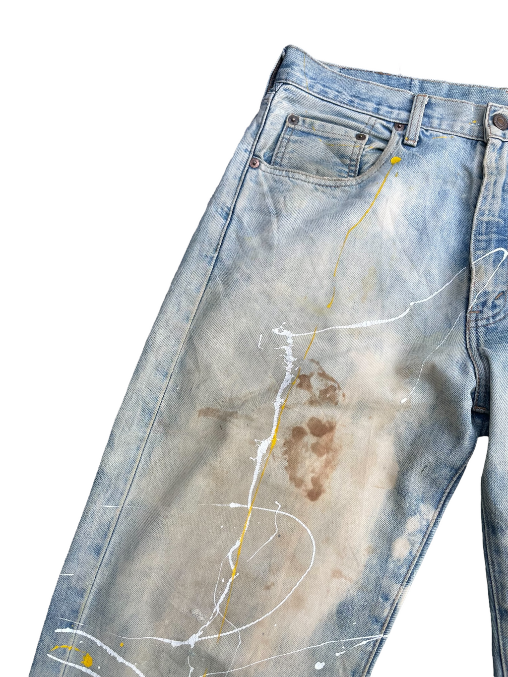 Vintage 1995 Levis 551Z E Distresed & Painted