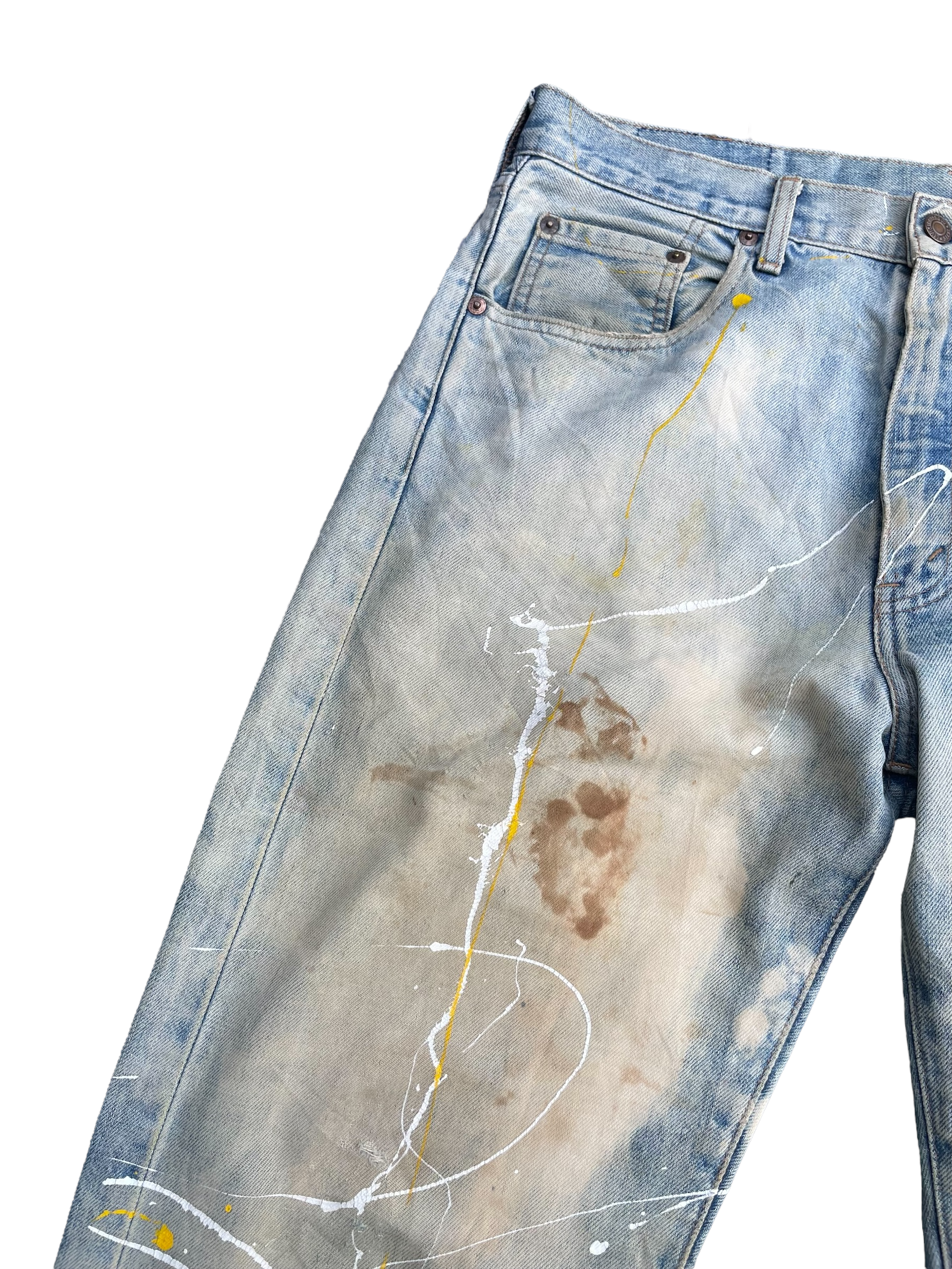 Vintage 1995 Levis 551Z E Distresed & Painted