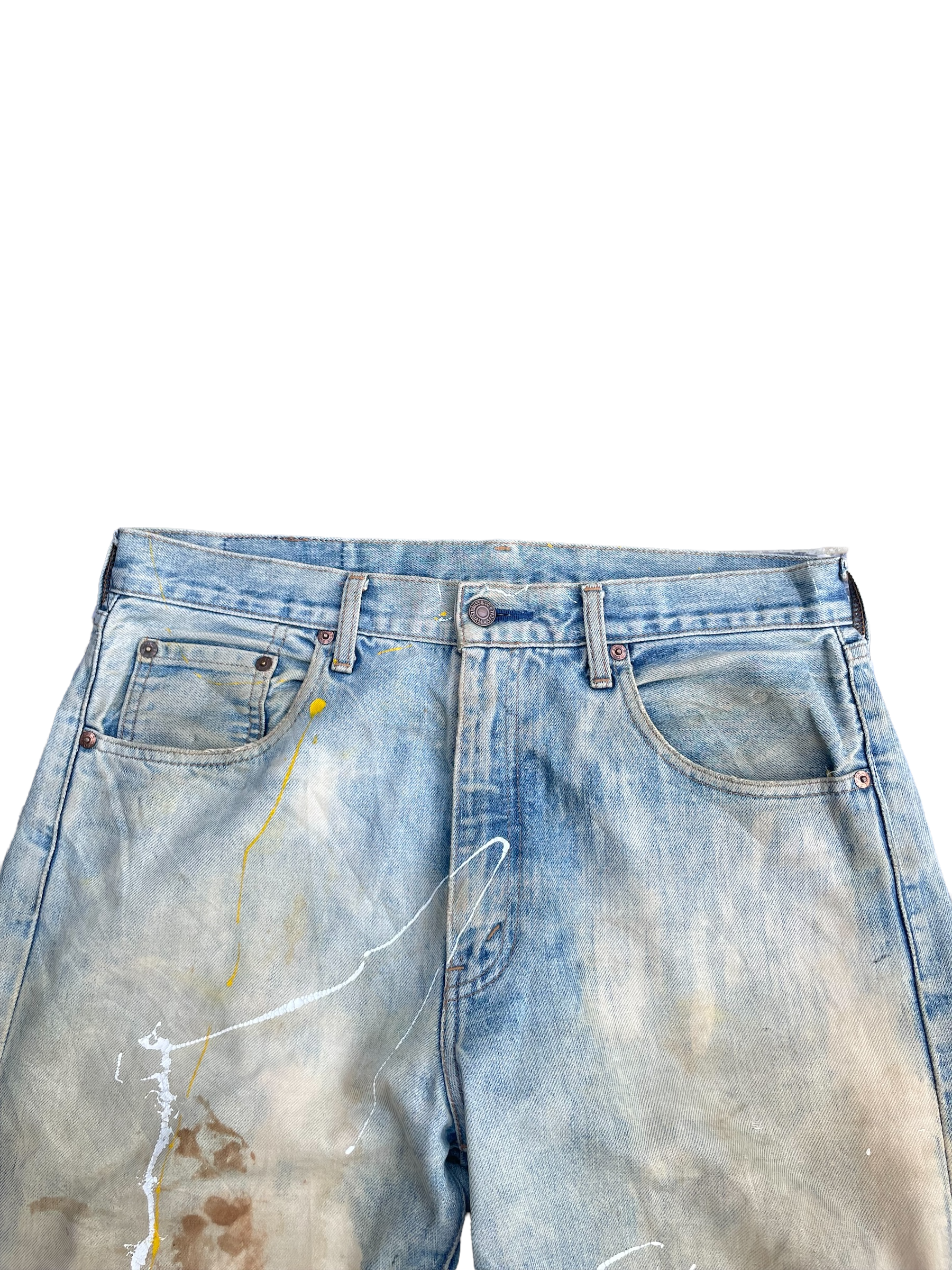 Vintage 1995 Levis 551Z E Distresed & Painted