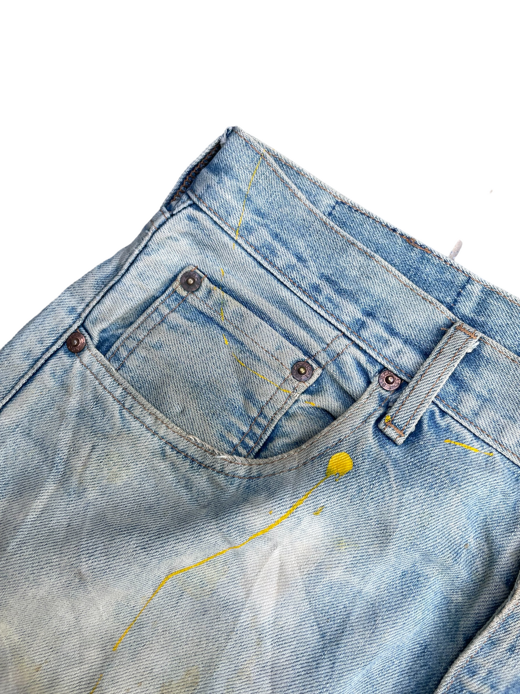 Vintage 1995 Levis 551Z E Distresed & Painted