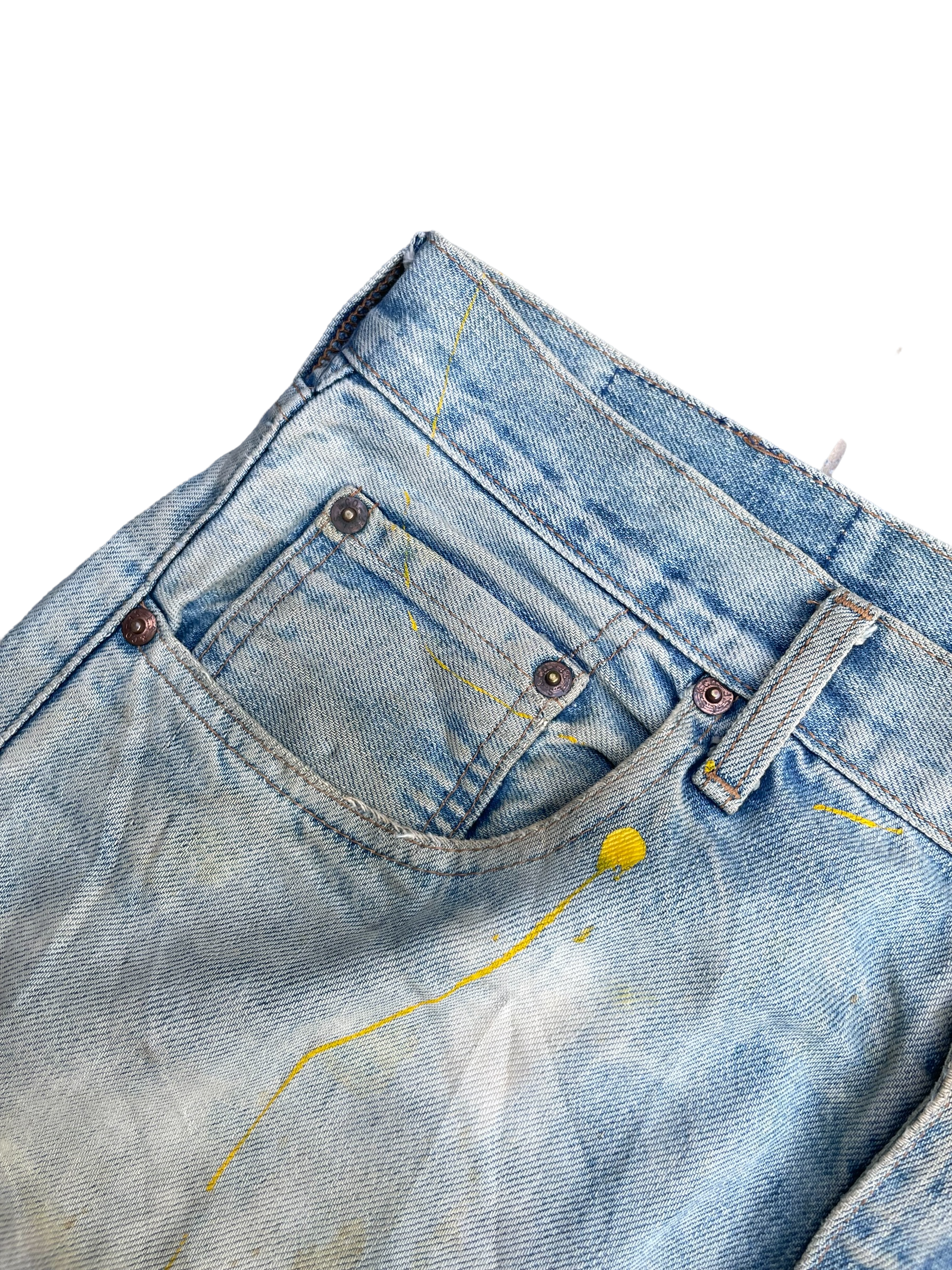 Vintage 1995 Levis 551Z E Distresed & Painted