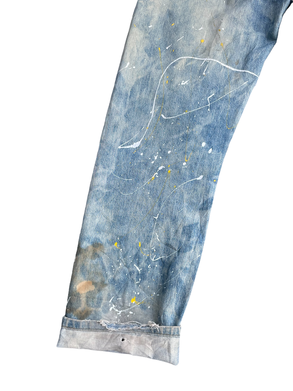 Vintage 1995 Levis 551Z E Distresed & Painted