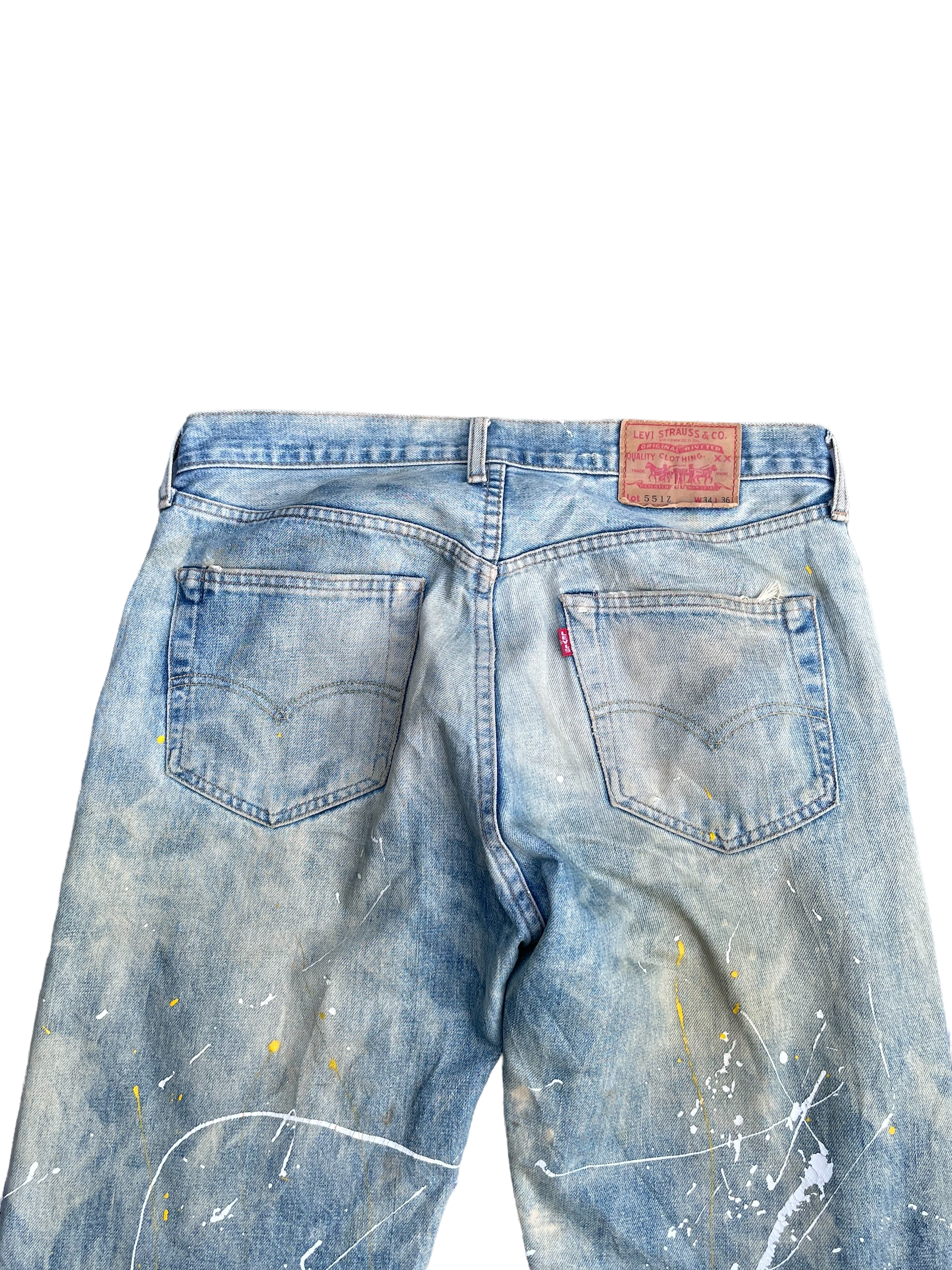 Vintage 1995 Levis 551Z E Distresed & Painted