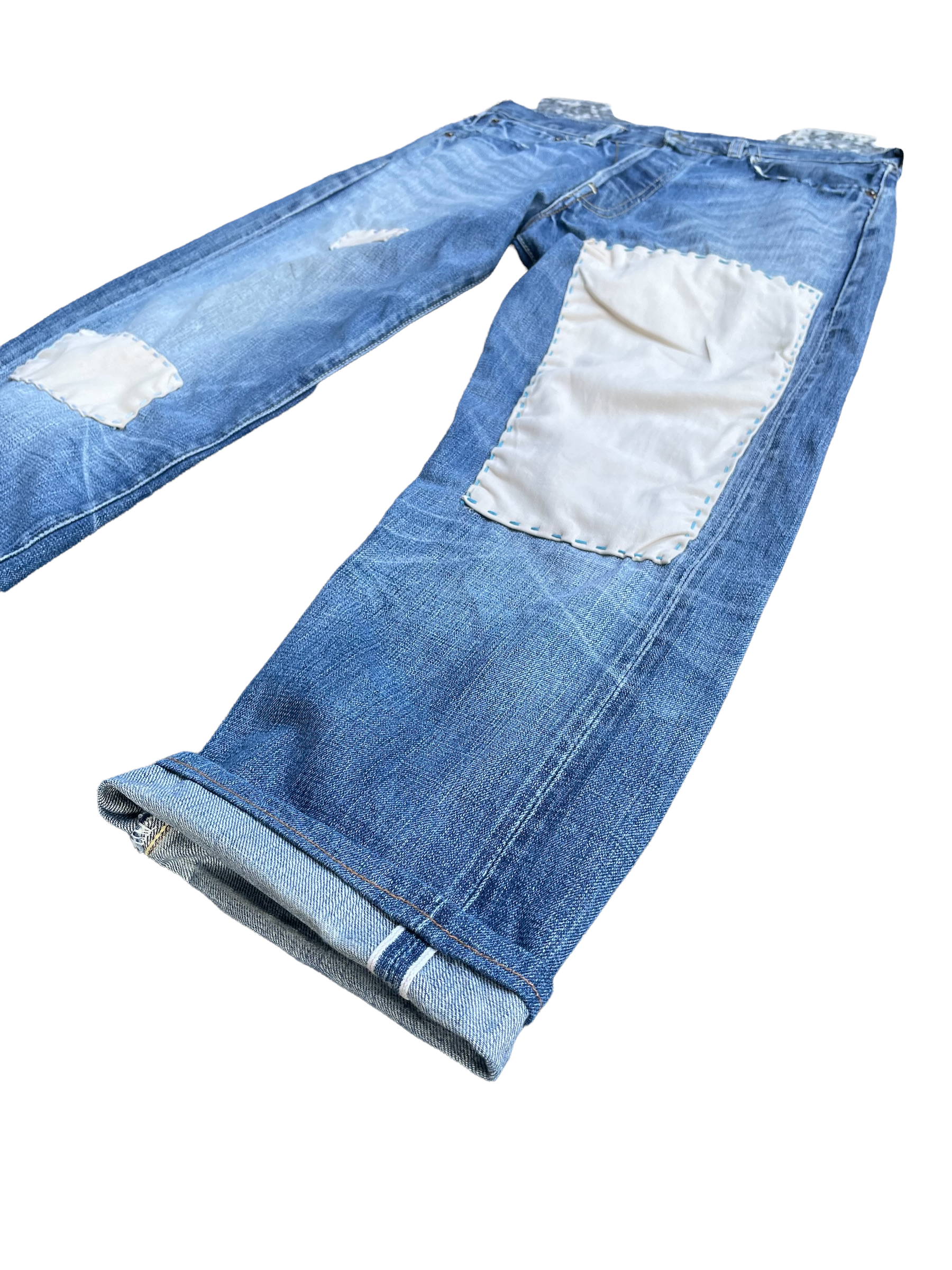 Vintage 2002 Levis 501 E 66 Model Distresed & Rework