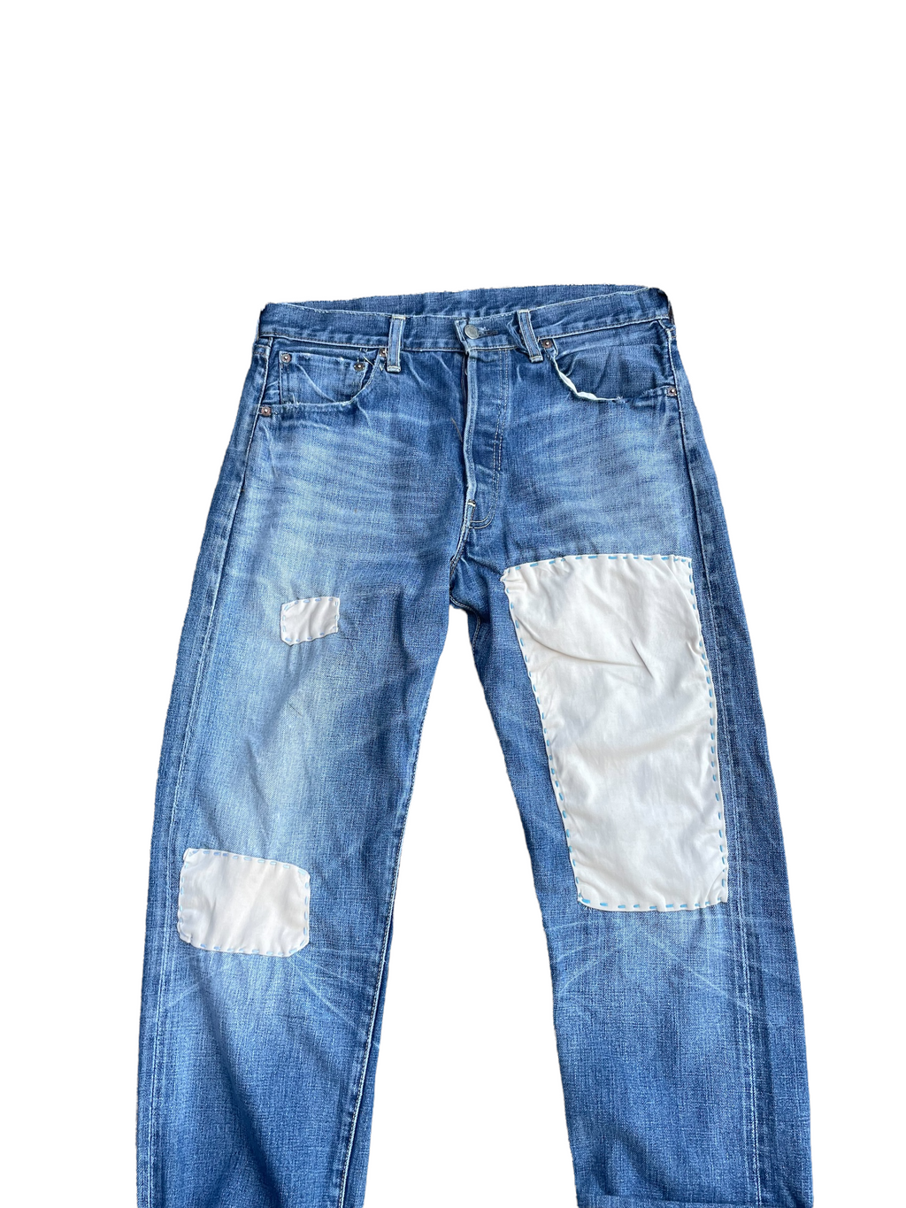 Vintage 2002 Levis 501 E 66 Model Distresed & Rework