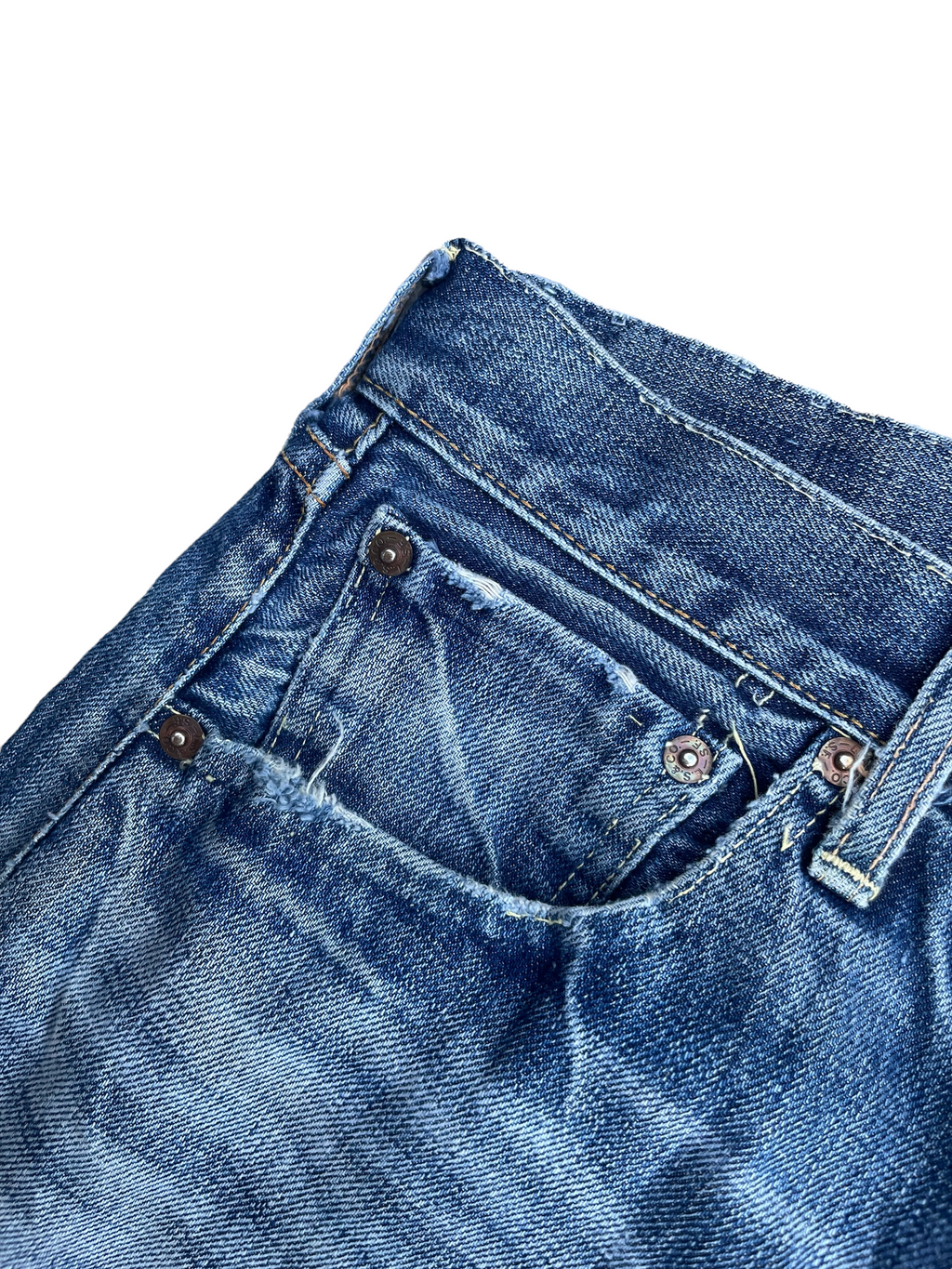 Vintage 2002 Levis 501 E 66 Model Distresed & Rework