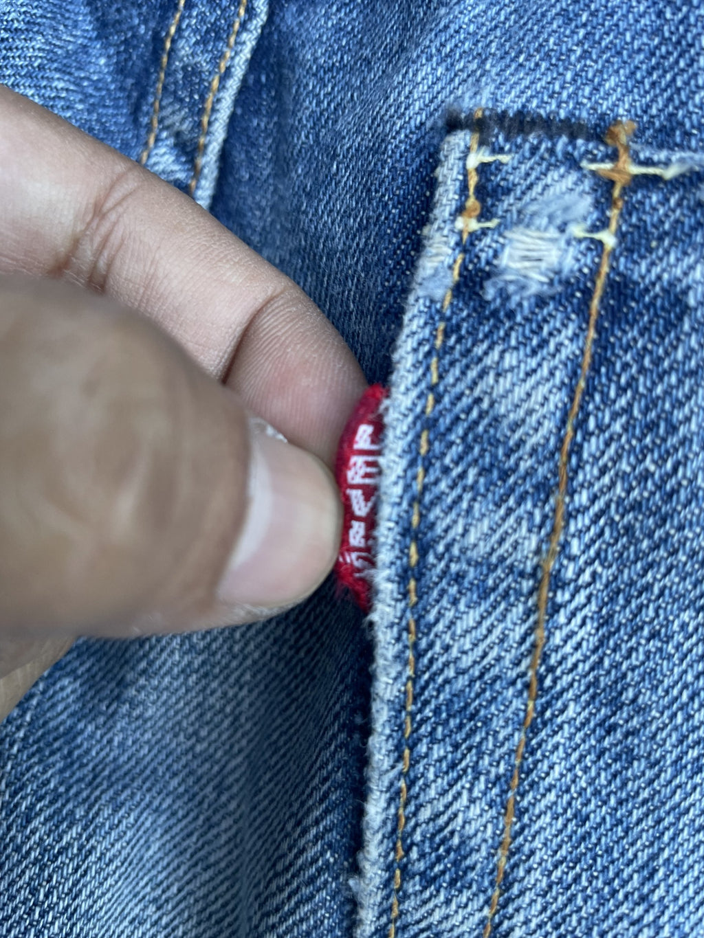 Vintage 2002 Levis 501 E 66 Model Distresed & Rework