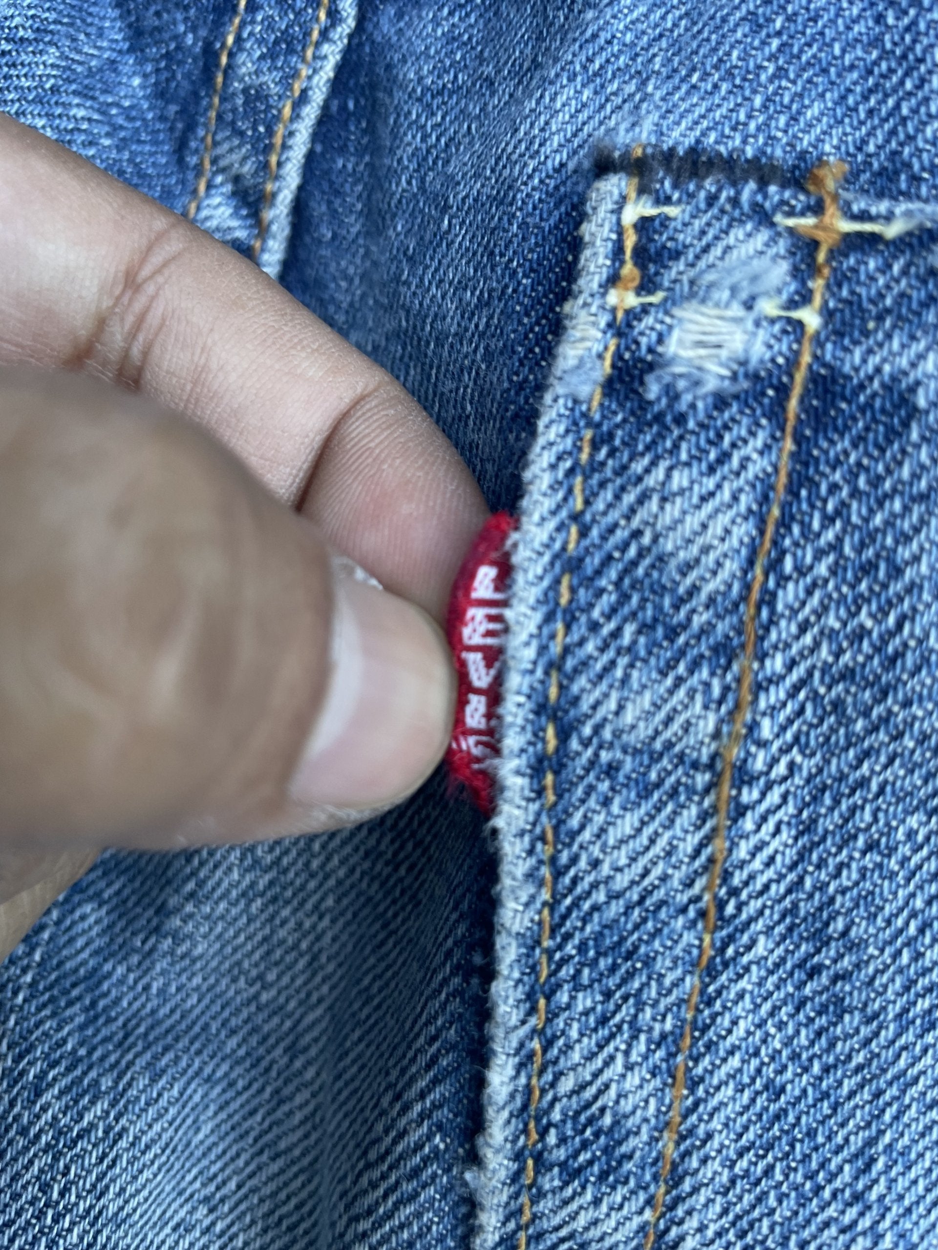 Vintage 2002 Levis 501 E 66 Model Distresed & Rework