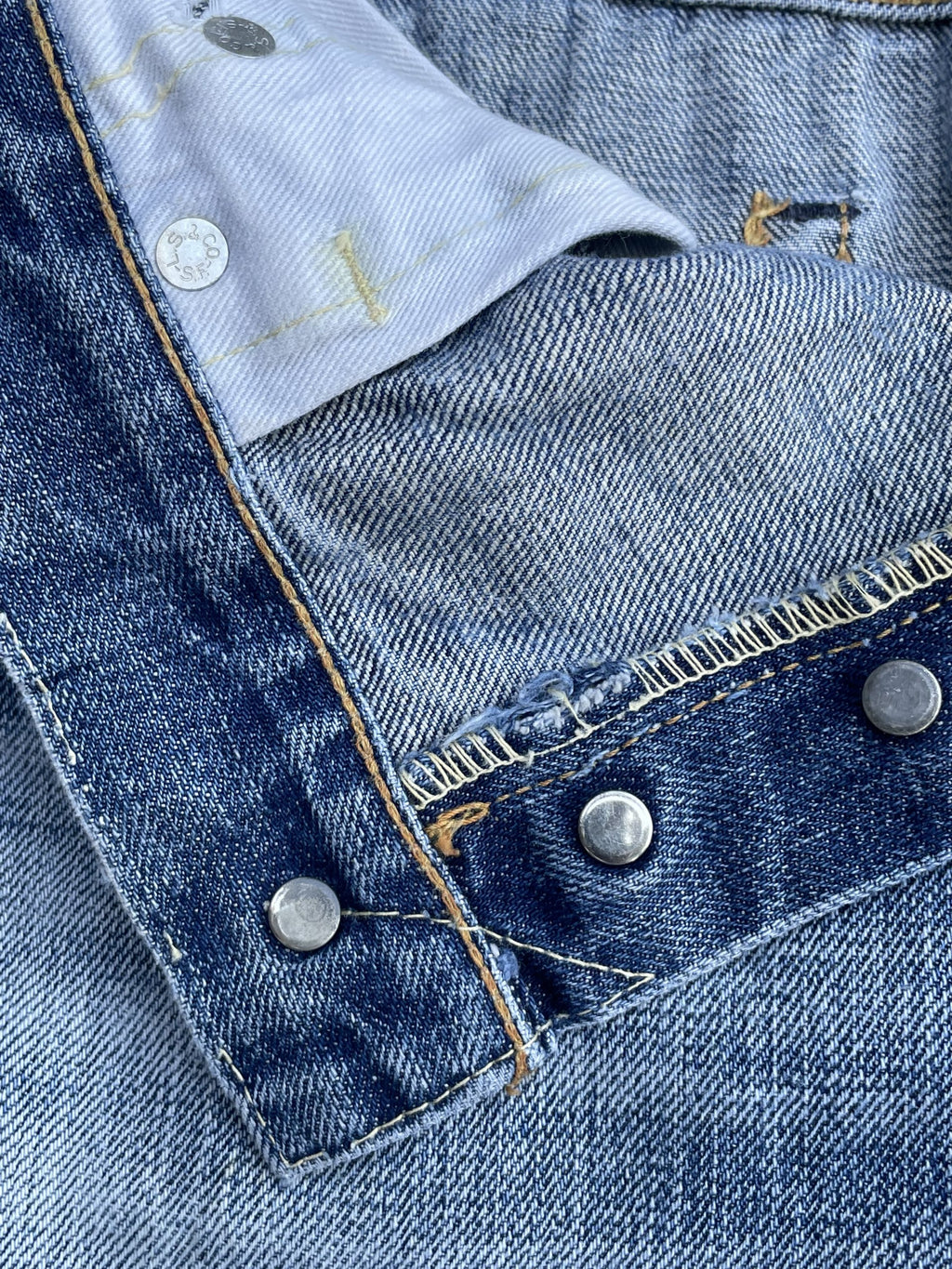 Vintage 2002 Levis 501 E 66 Model Distresed & Rework