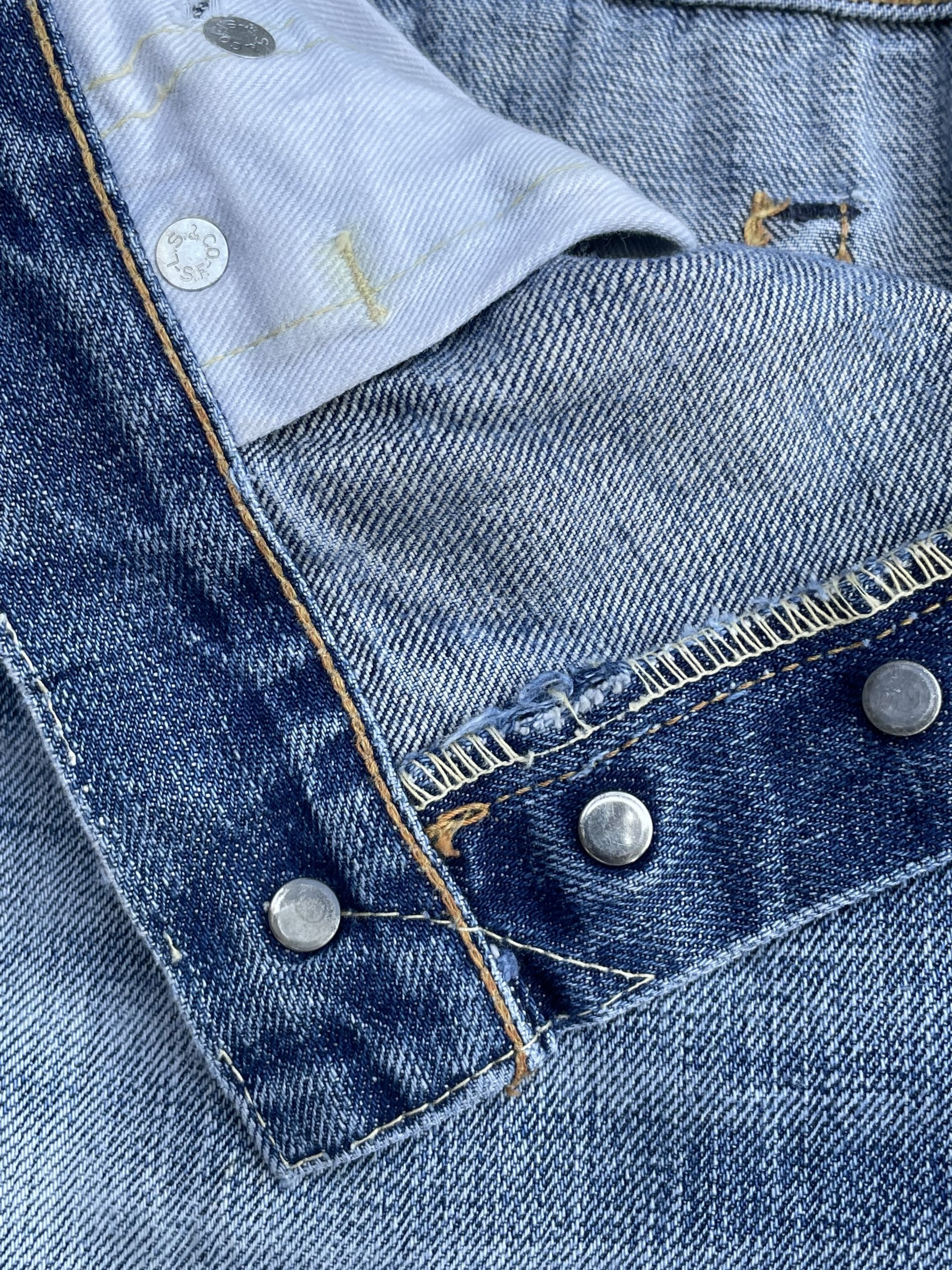 Vintage 2002 Levis 501 E 66 Model Distresed & Rework