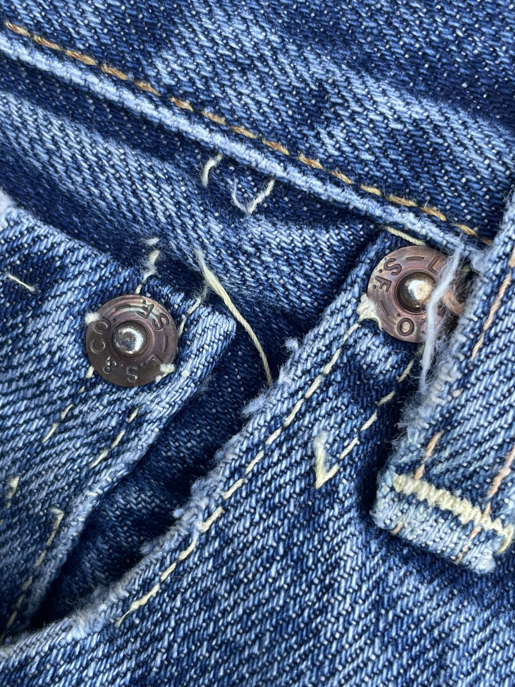 Vintage 2002 Levis 501 E 66 Model Distresed & Rework
