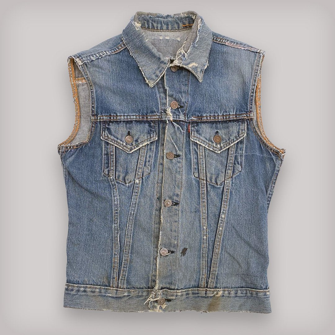 Vintage Big E Denim Trucker Jacket Vest - '60s / Early '70s