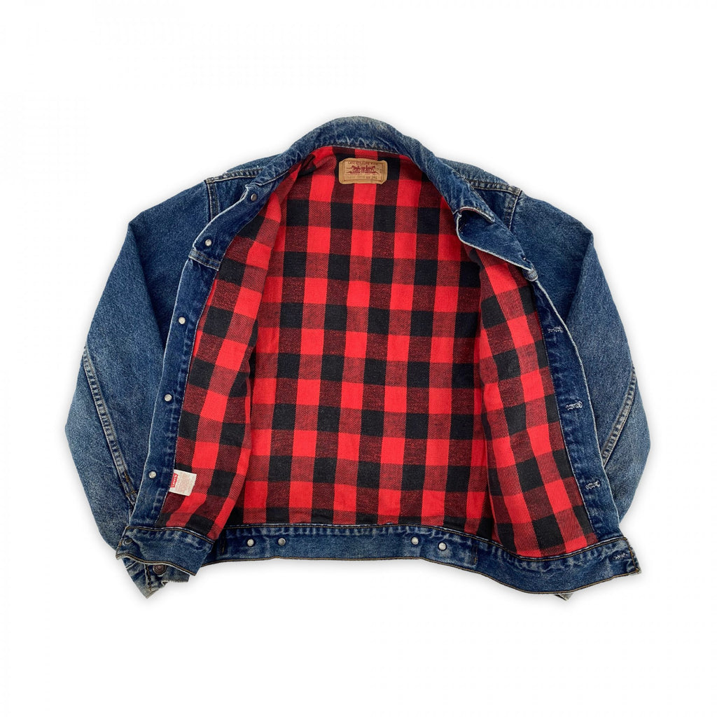 Vintage '80s Levi's Buffalo Lined Denim Trucker Jacket