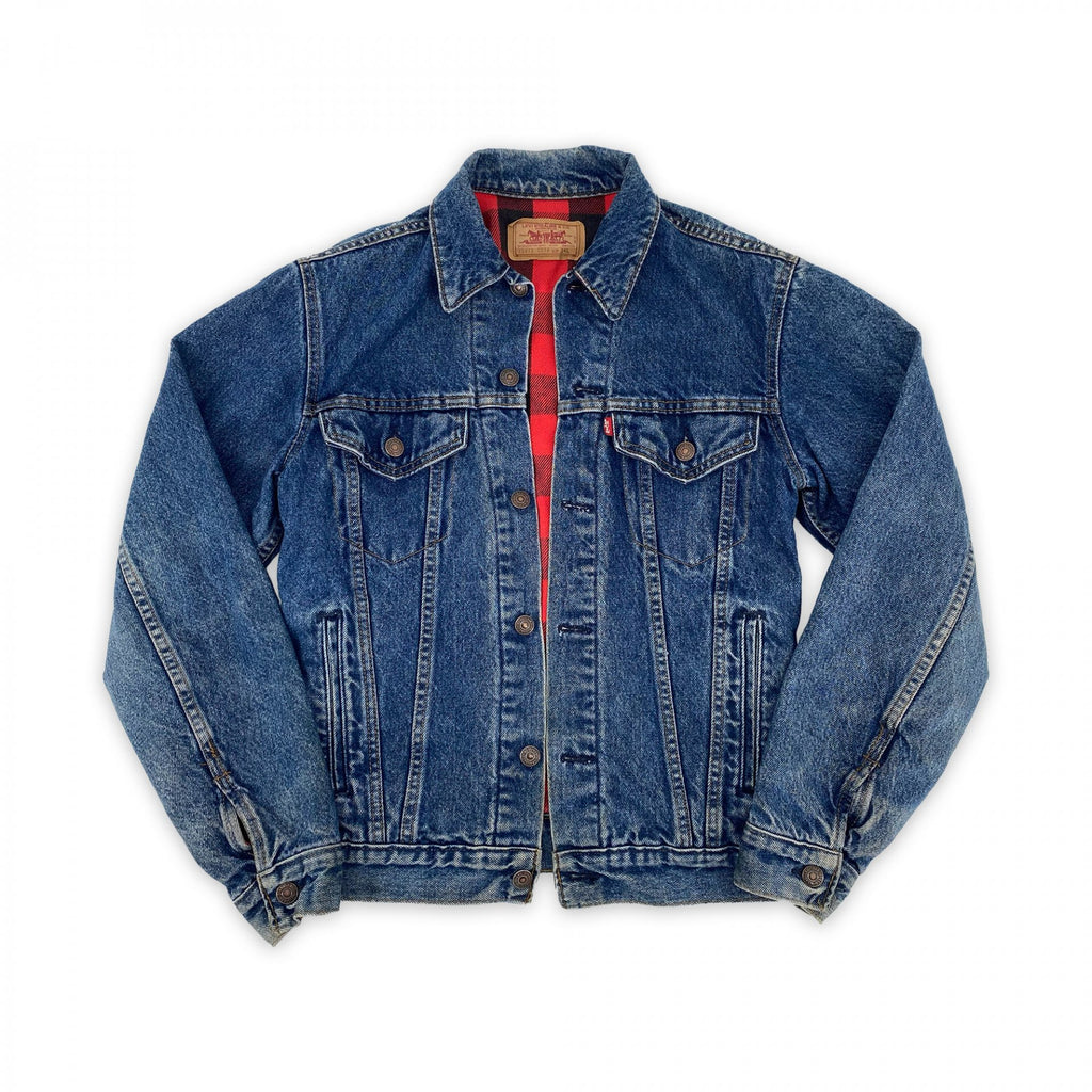 Vintage '80s Levi's Buffalo Lined Denim Trucker Jacket