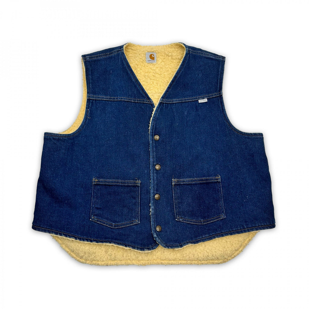 Vintage '80s Carhartt 65V Denim Sherpa Lined Vest