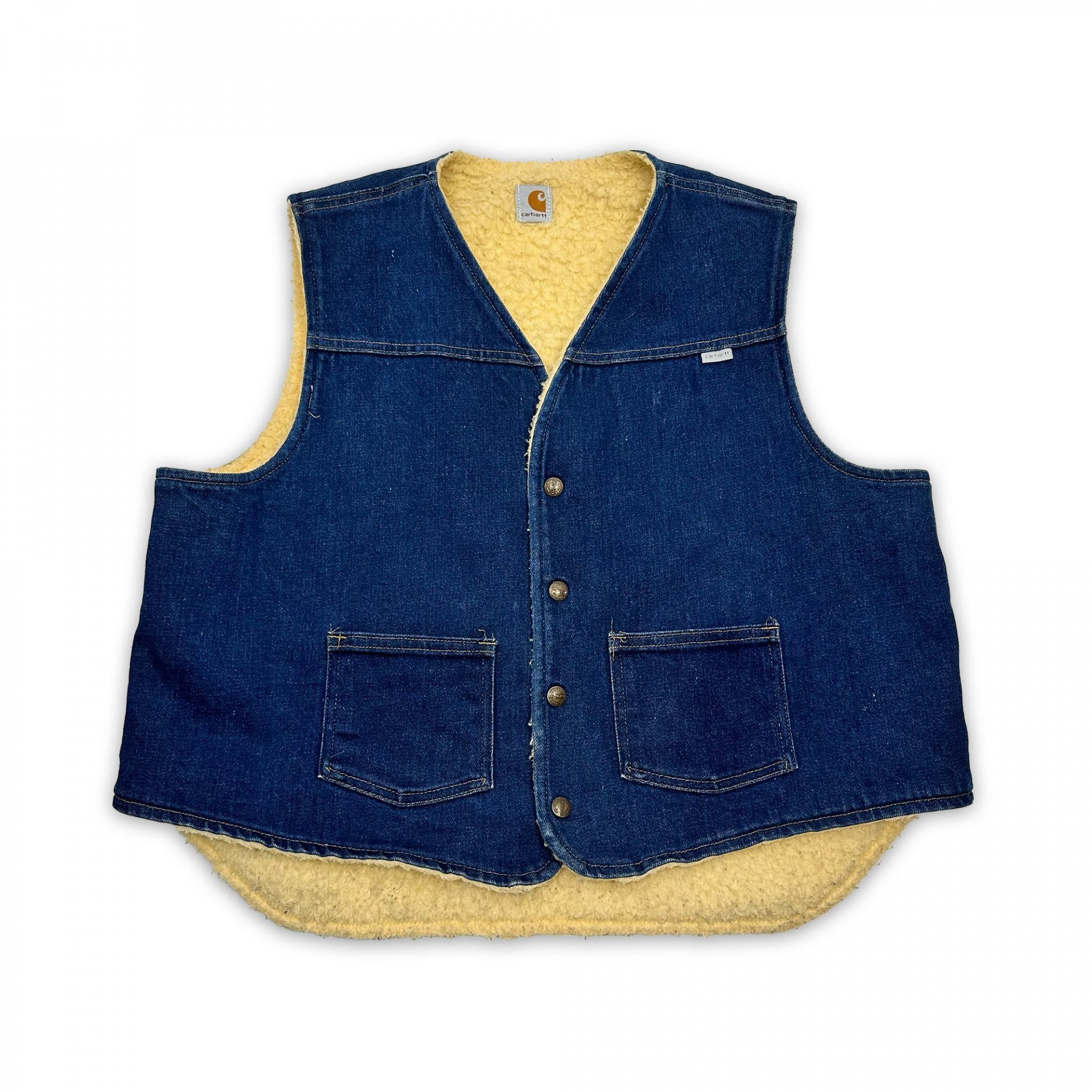 Vintage '80s Carhartt 65V Denim Sherpa Lined Vest