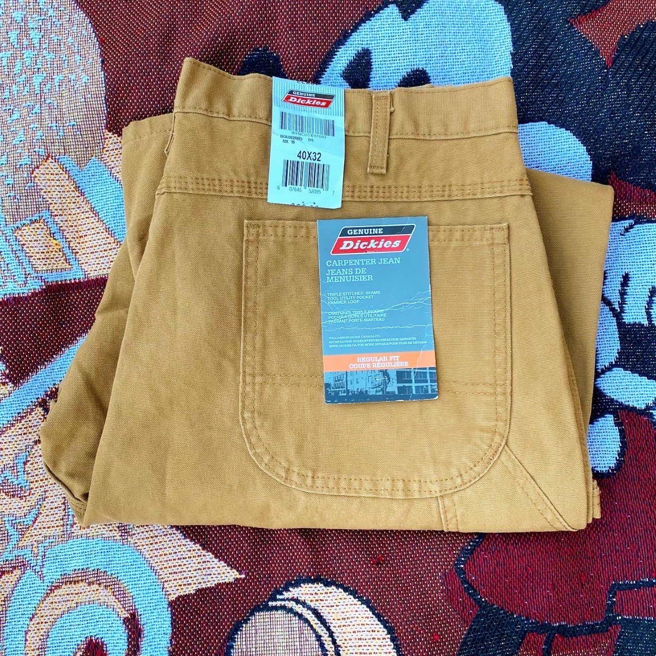 Dickies deadstock tan/brown carpenter cargo jeans BRAND NEW WITH TAGS 40/32