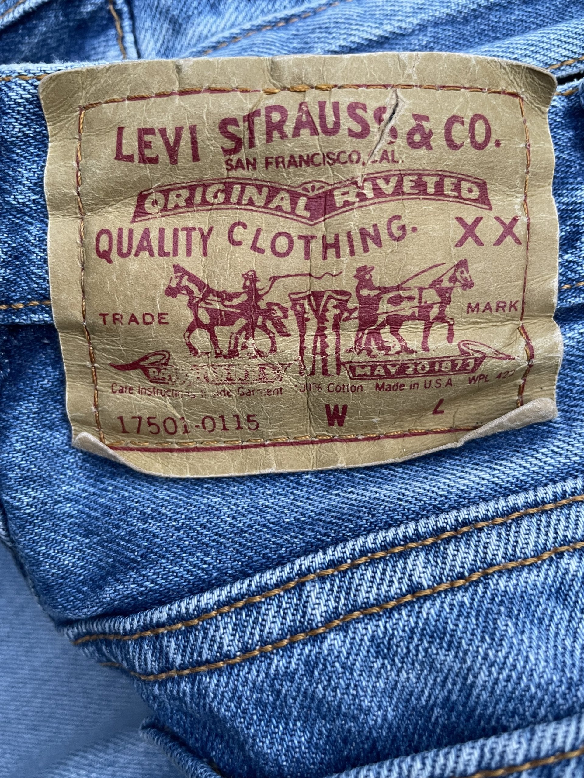 Vintage 1991 Levis 501 e Kids Distresed