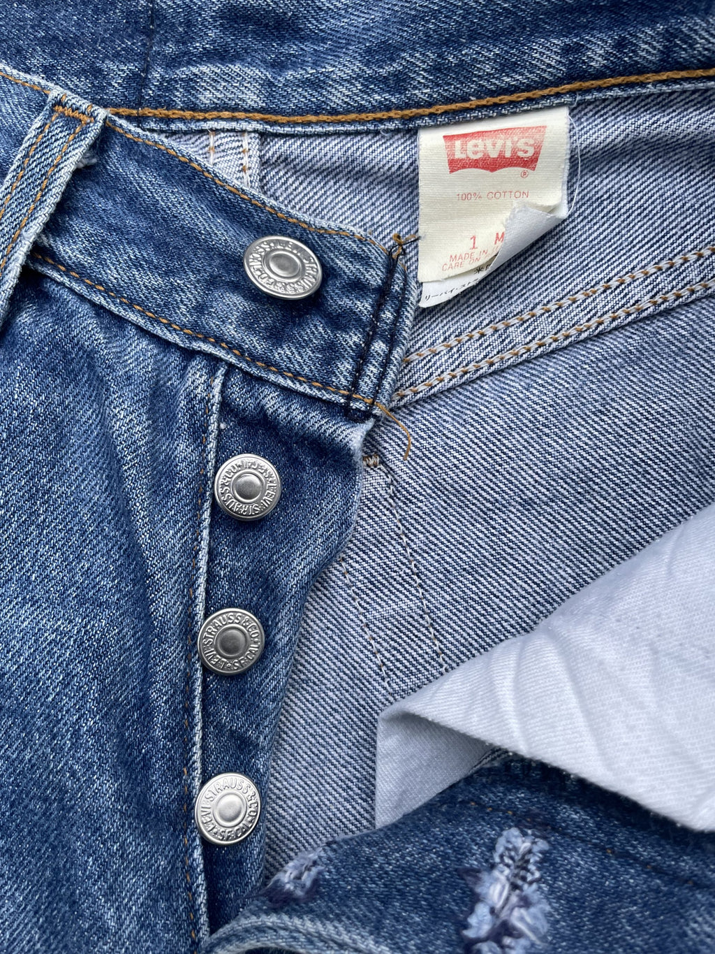 Vintage 1991 Levis 501 e Kids Distresed