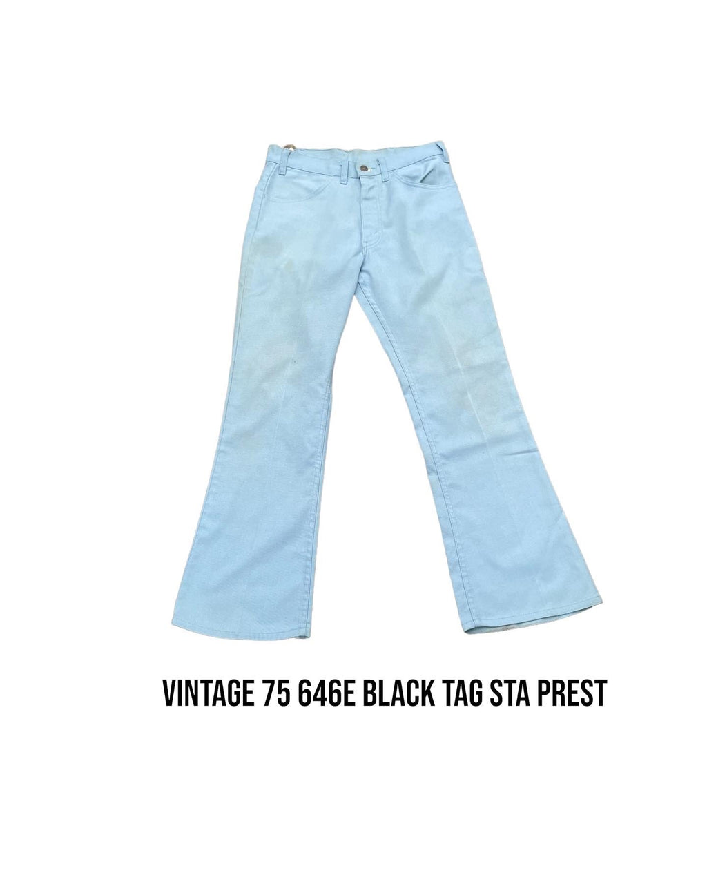 Vintage 1975 Levis 646 E Black Tag Sta Prest