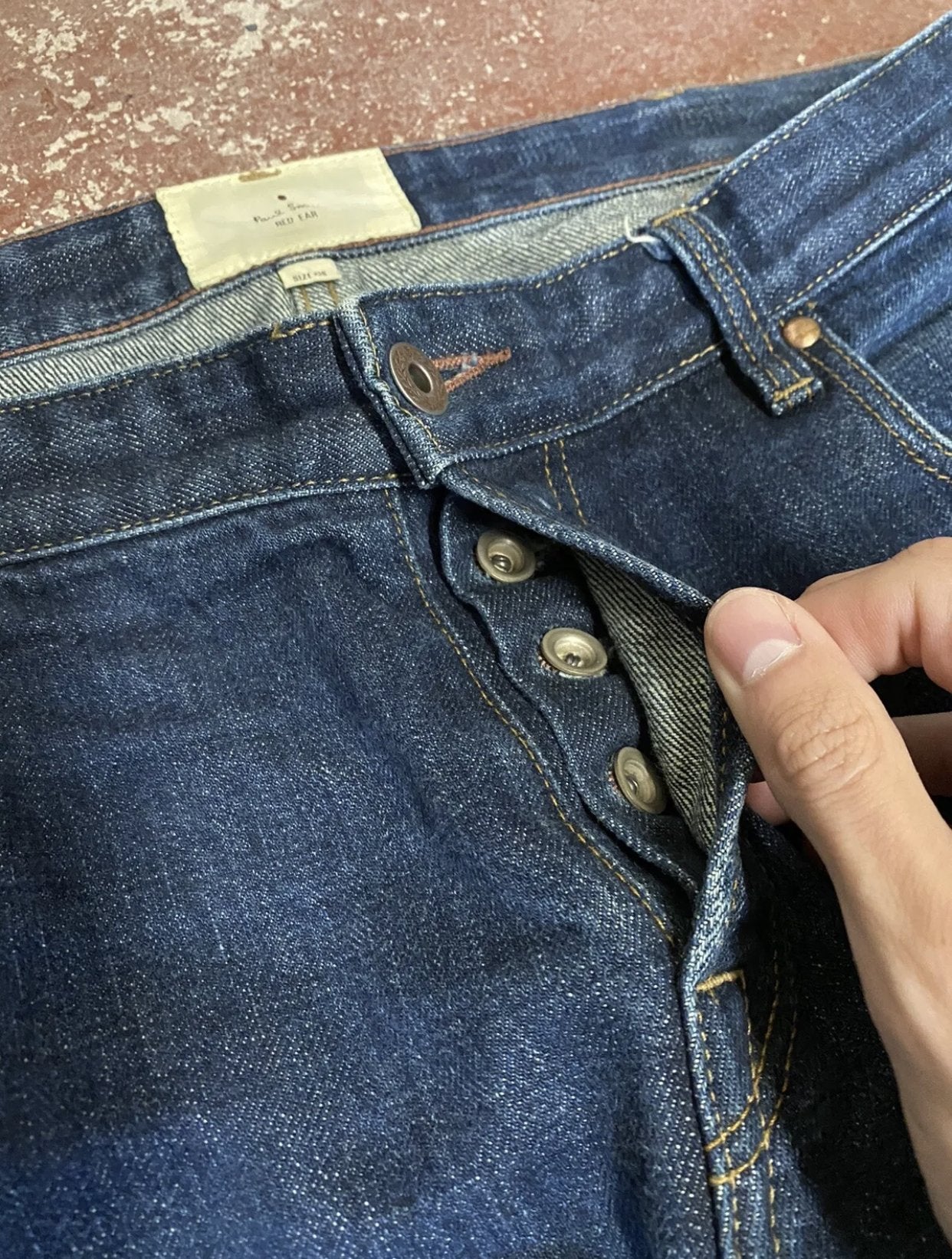 PAUL SMITH Red Ear Village Industries Selvedge Denim Jeans W36 L32.