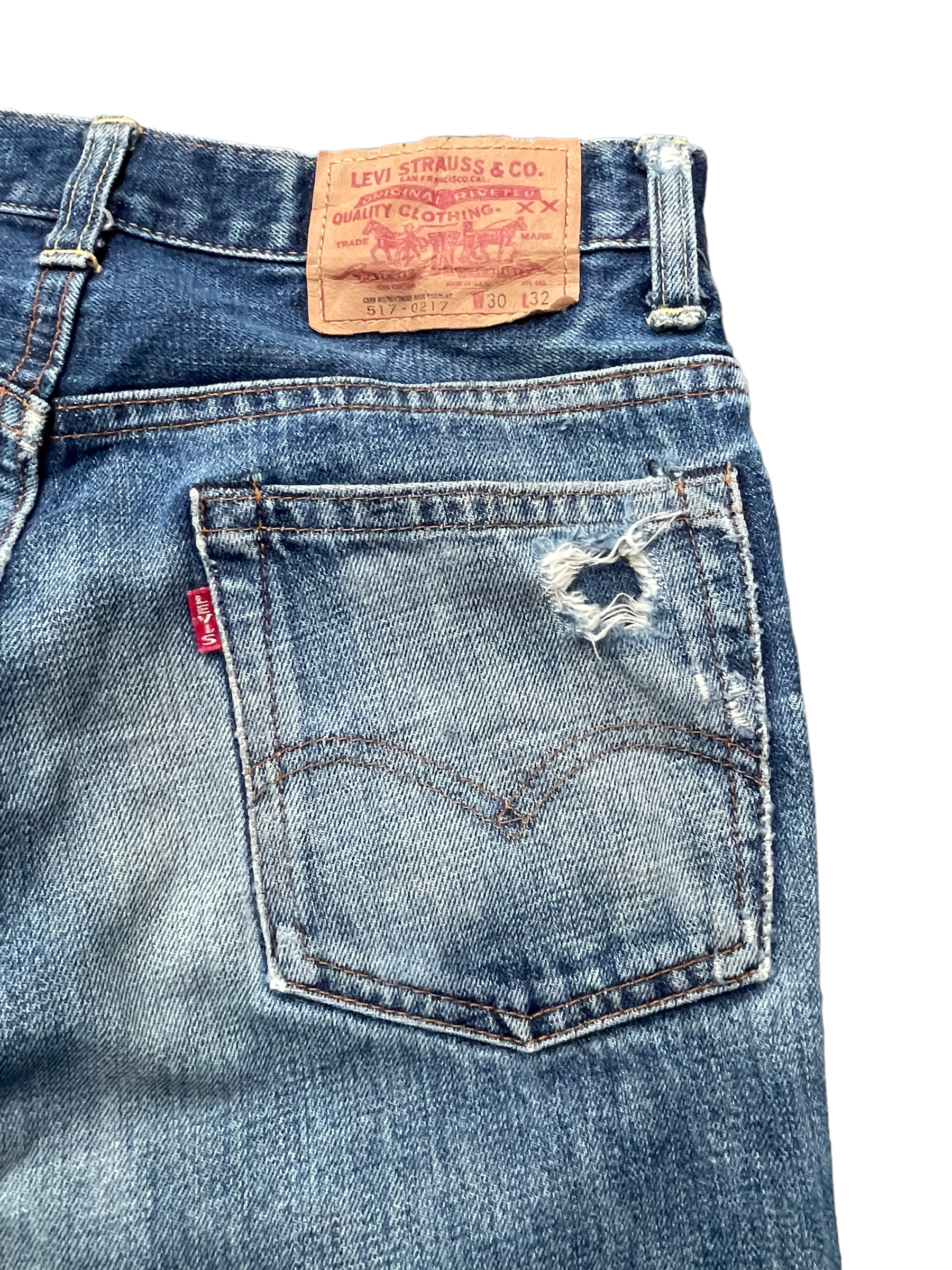 Vintage 1999 Levis 517 E Usa Faded Distresed