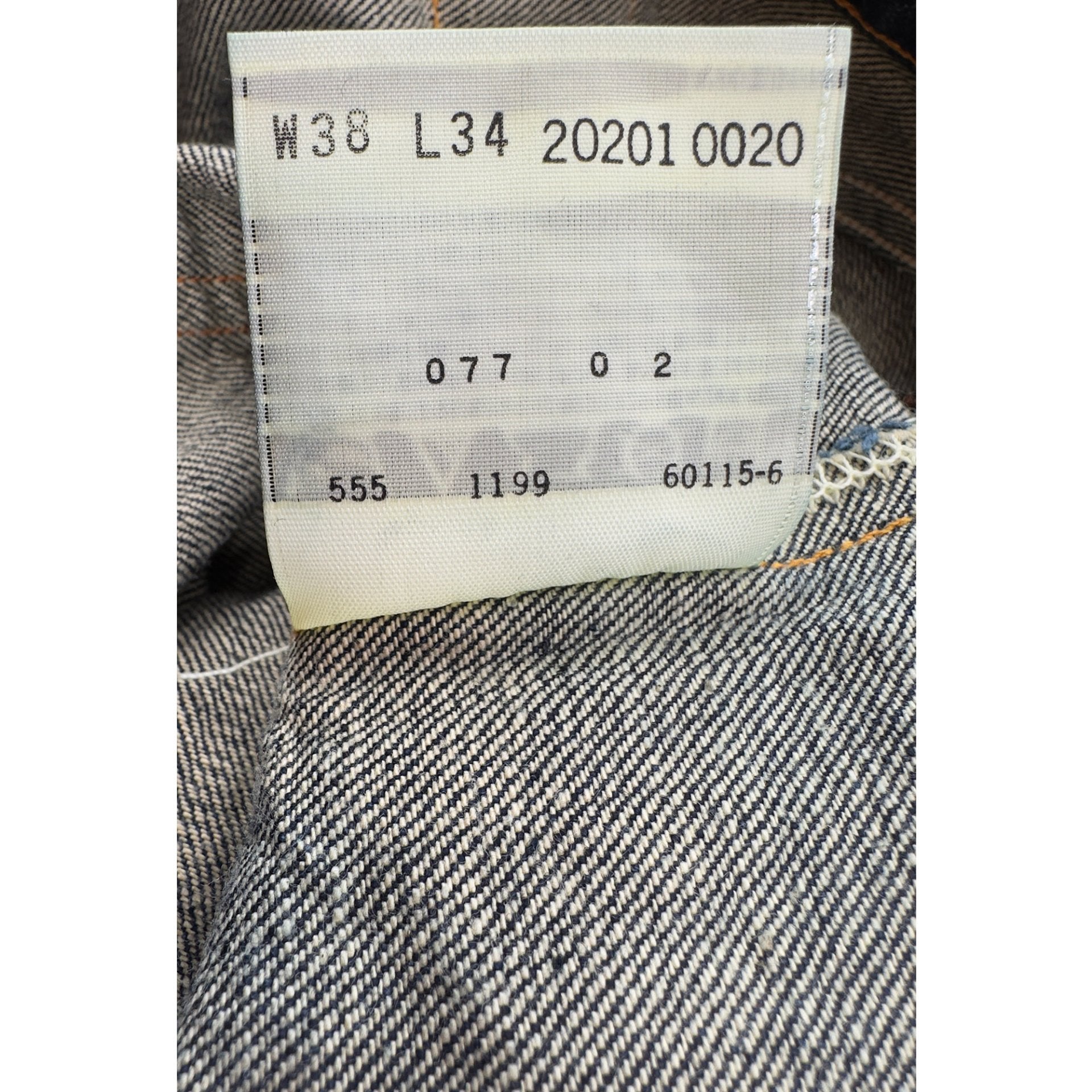 Vintage 90s LVC 1920s reprint Lot 201 No 2 - Selvedge - 38x34