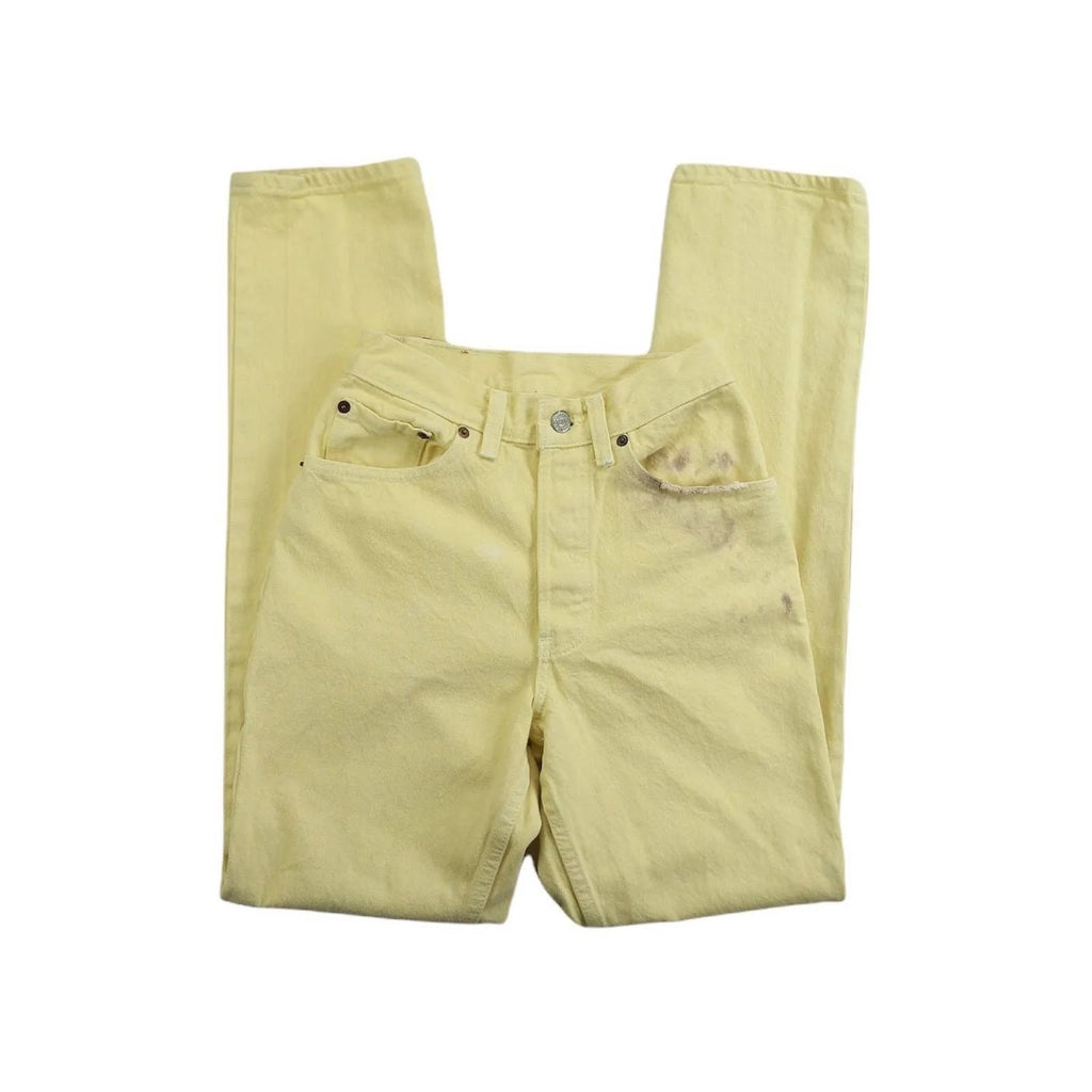 VINTAGE LEVIS 501 PASTEL YELLOW HIGH WAISTED JEANS 24”/25”