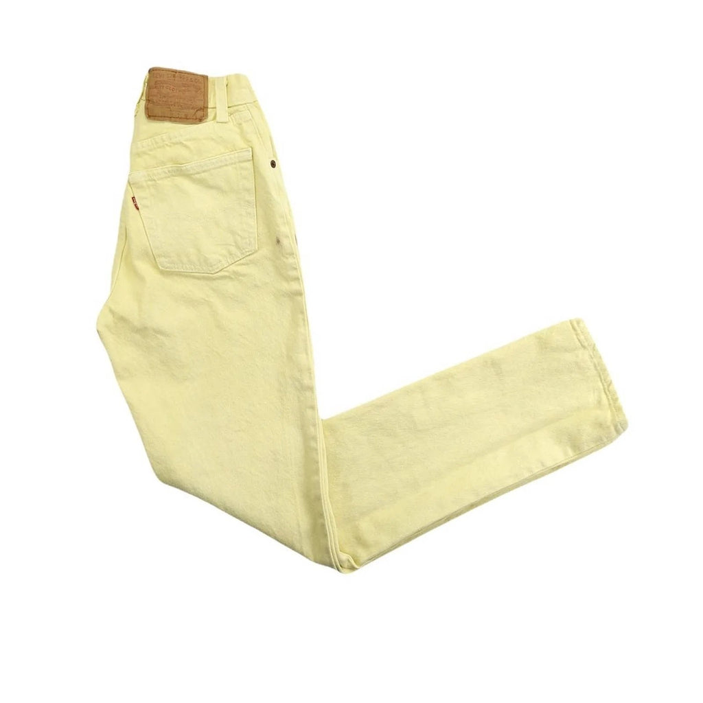 VINTAGE LEVIS 501 PASTEL YELLOW HIGH WAISTED JEANS 24”/25”
