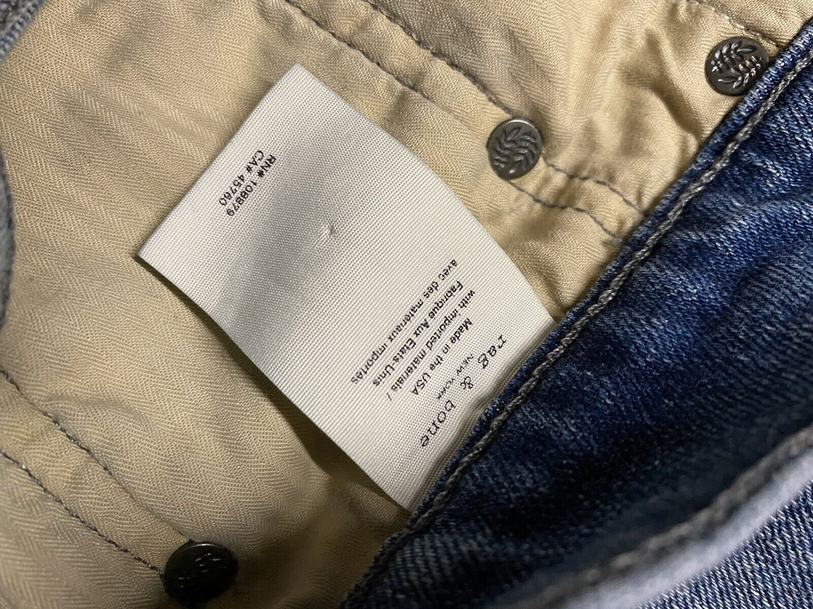 Mens Rag & Bone Fit 1 Extra Slim Jeans Pants W31 L32 Made In The USA