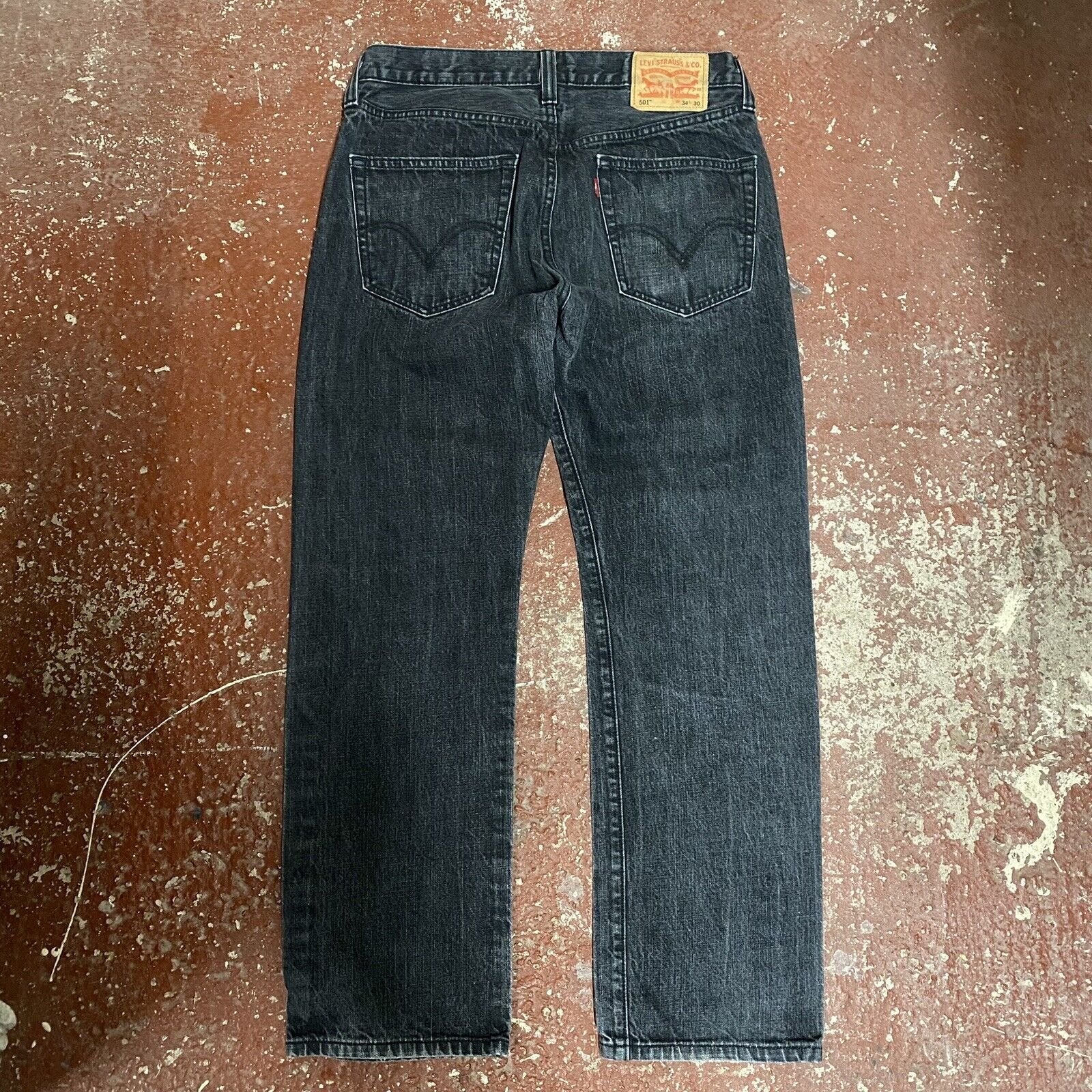 Vintage LEVI'S 501 Grey Denim Regular Straight Jeans Mens W34 L30
