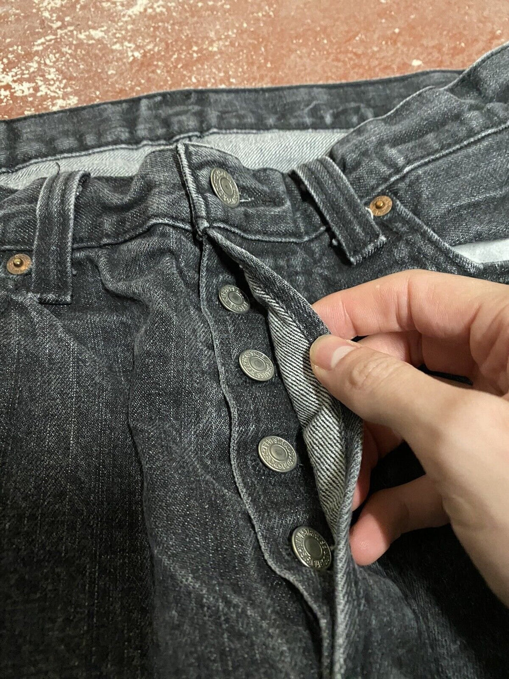 Vintage LEVI'S 501 Grey Denim Regular Straight Jeans Mens W34 L30