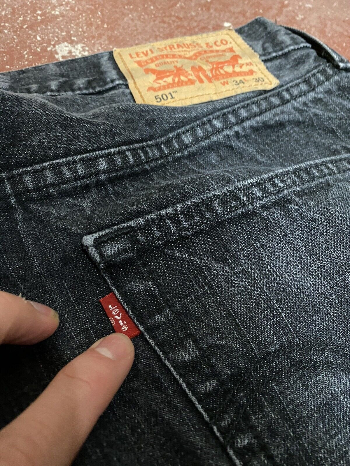 Vintage LEVI'S 501 Grey Denim Regular Straight Jeans Mens W34 L30