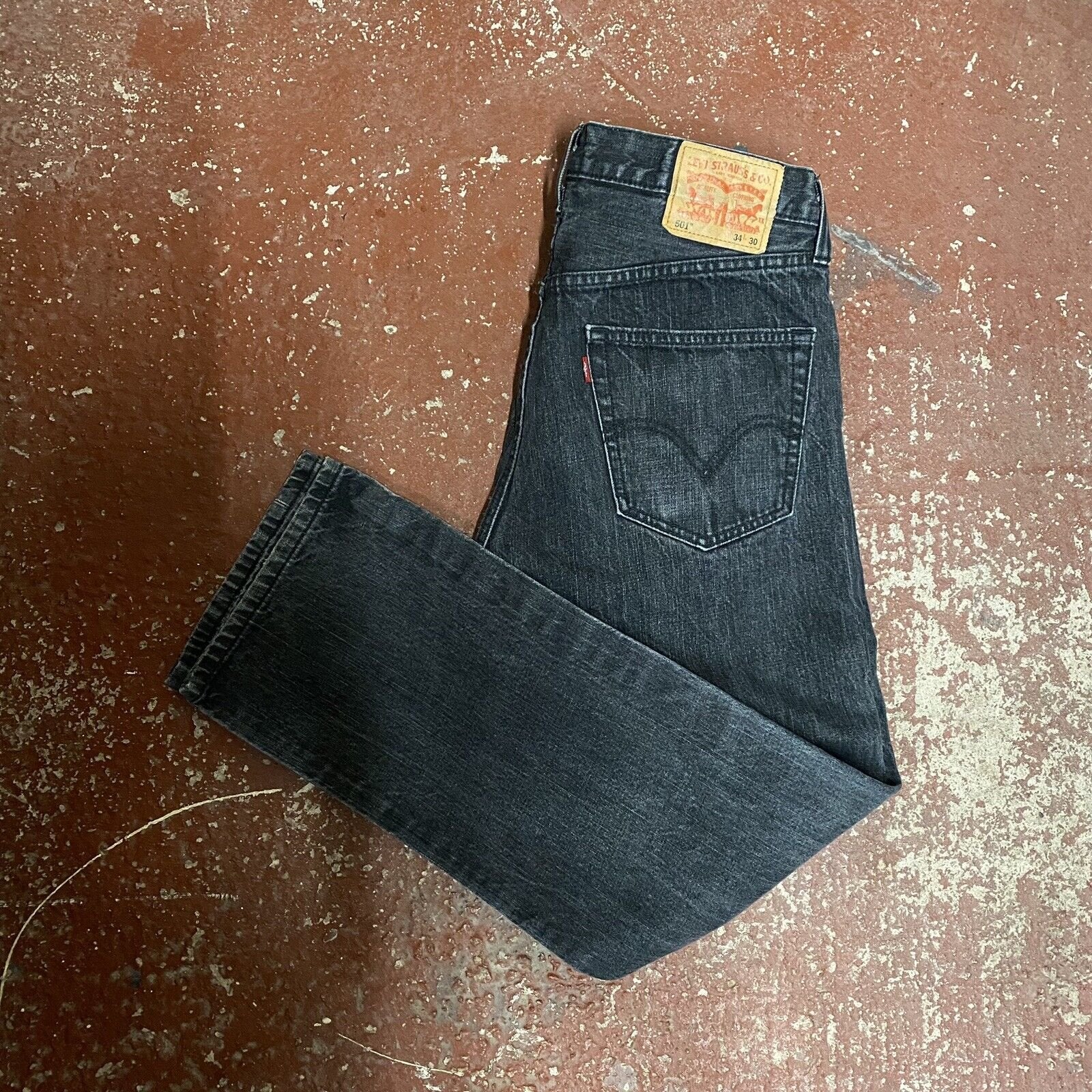 Vintage LEVI'S 501 Grey Denim Regular Straight Jeans Mens W34 L30