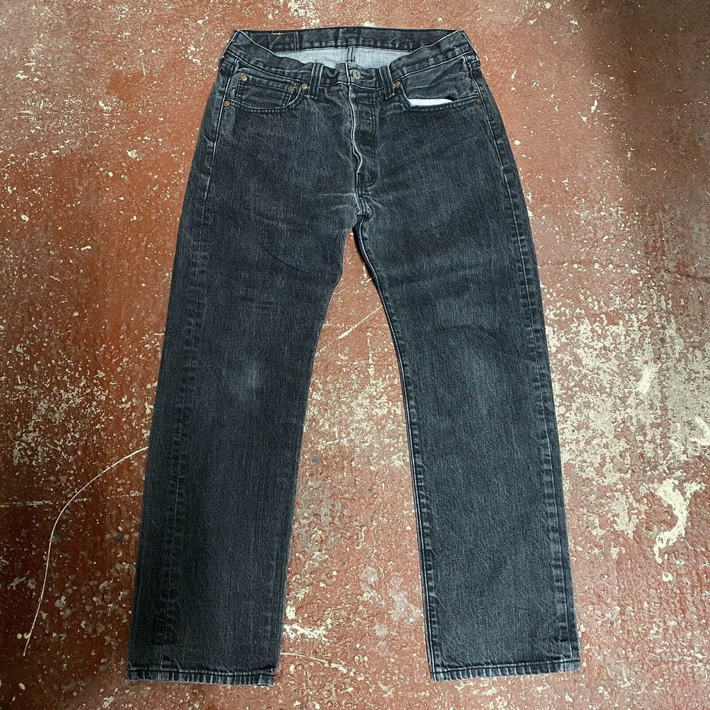 Vintage LEVI'S 501 Grey Denim Regular Straight Jeans Mens W34 L30