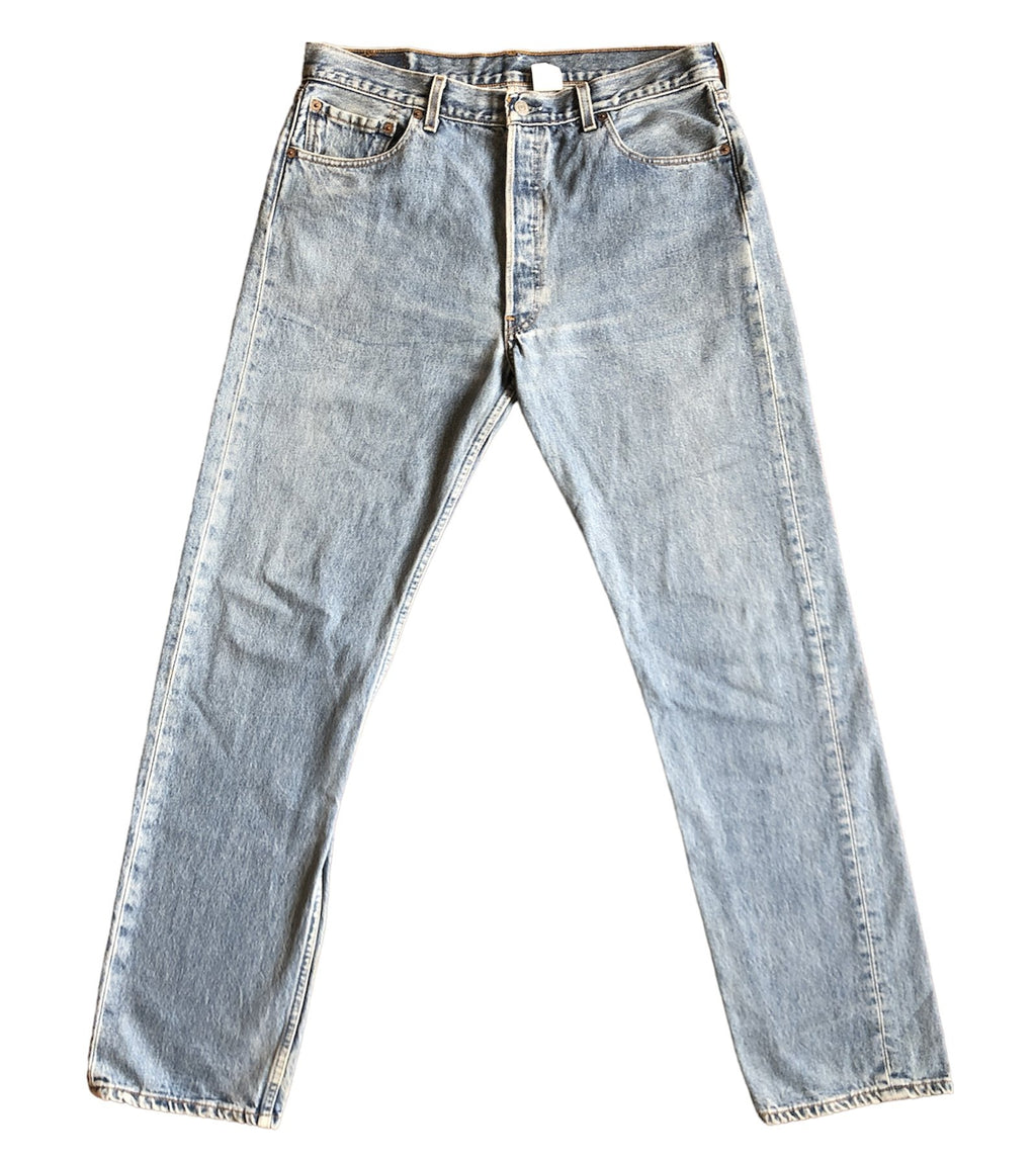Vintage Levi's 501 W36 L34 Jeans bleu claire stonewashed 00s Made in Mexico