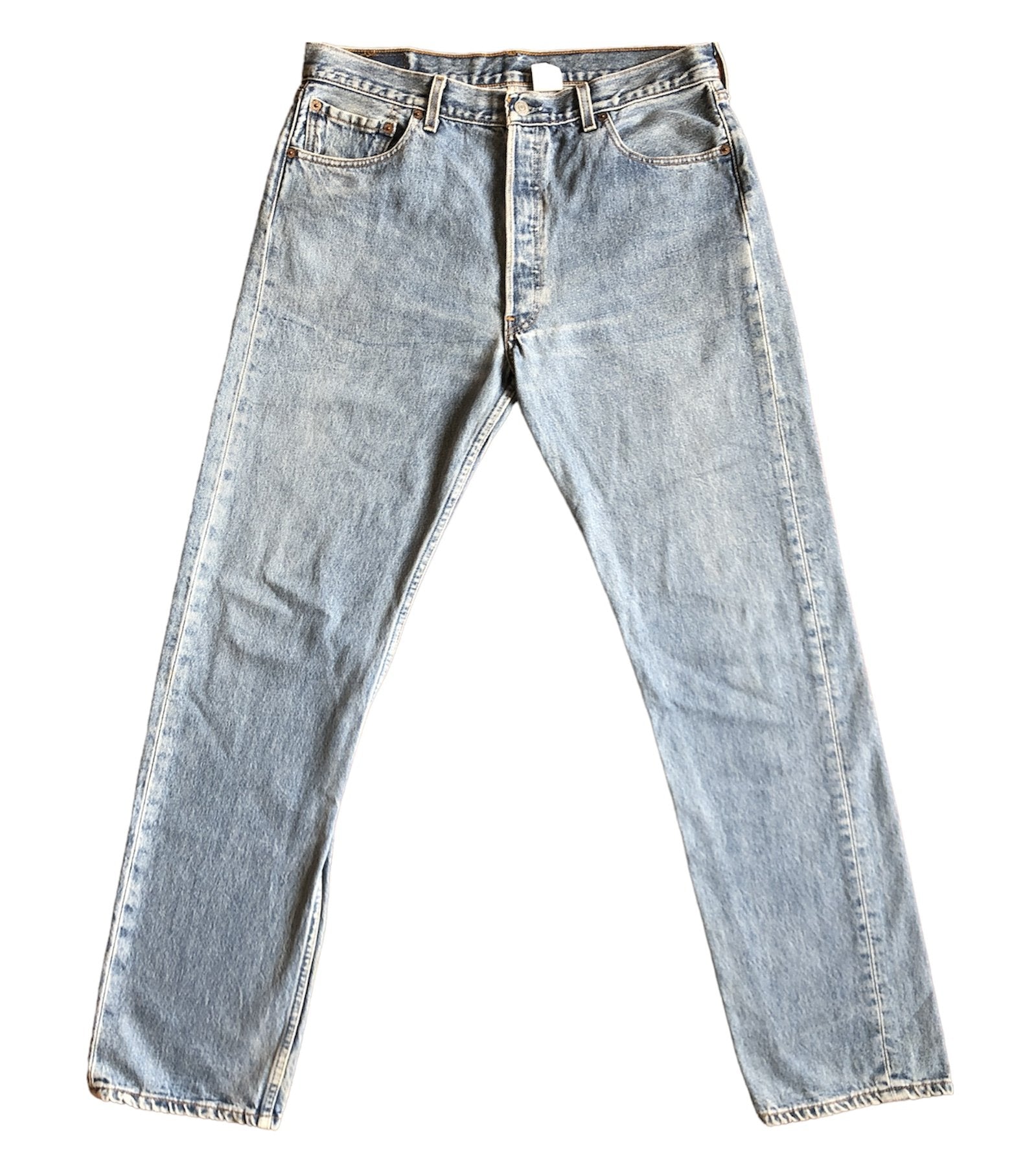 Vintage Levi's 501 W36 L34 Jeans bleu claire stonewashed 00s Made in Mexico