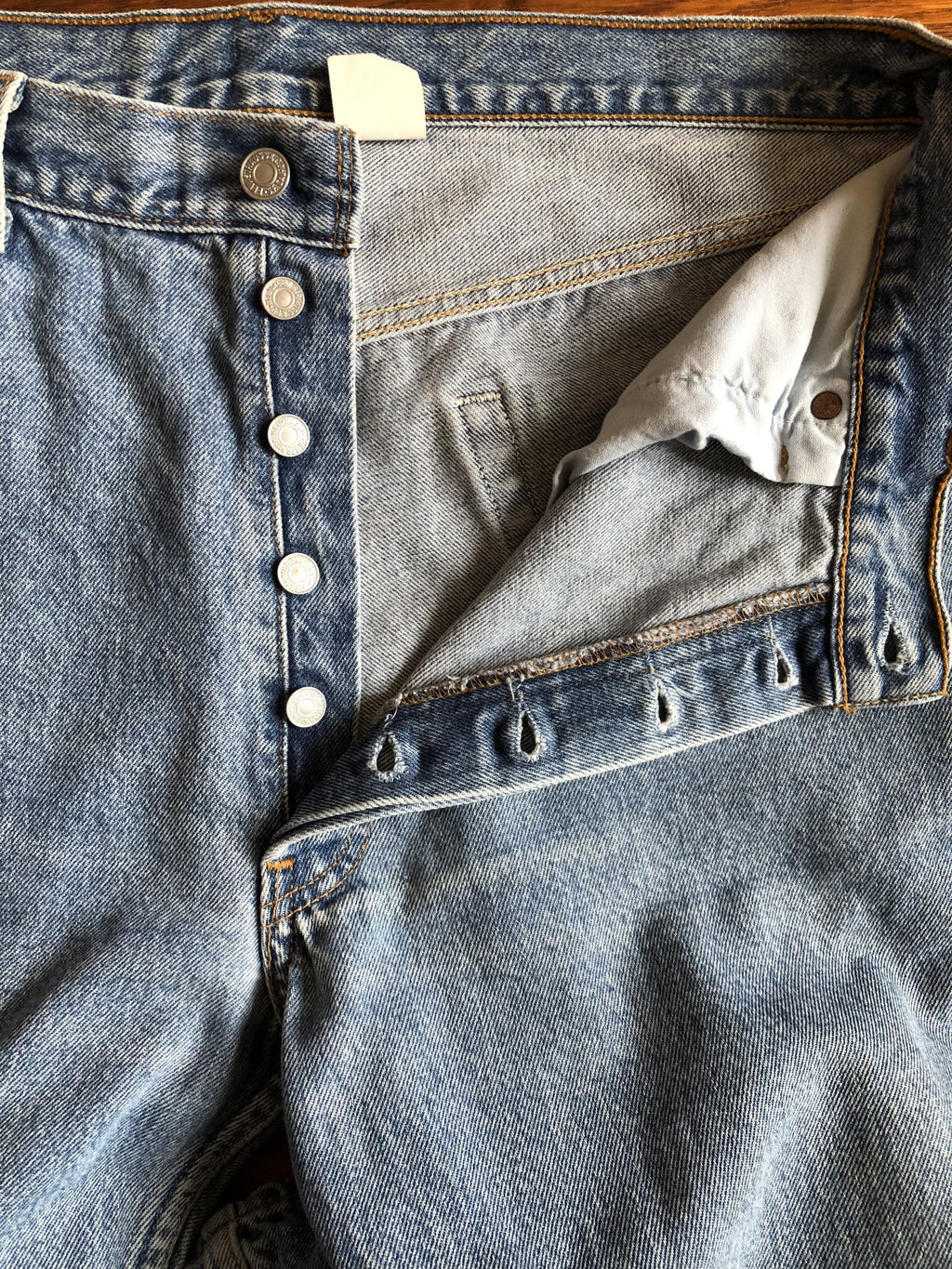Vintage Levi's 501 W36 L34 Jeans bleu claire stonewashed 00s Made in Mexico