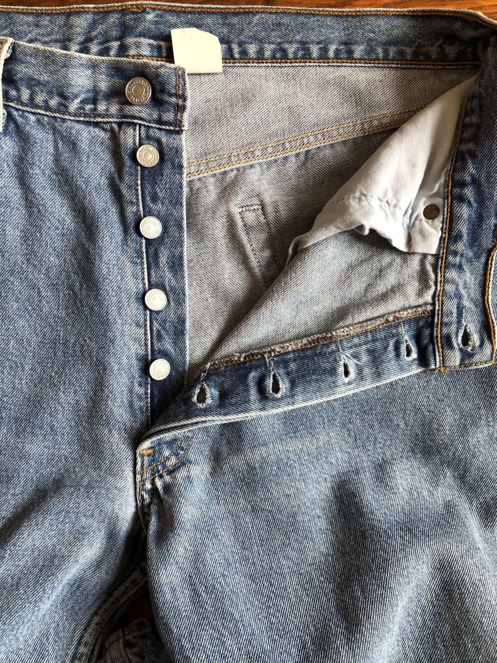 Vintage Levi's 501 W36 L34 Jeans bleu claire stonewashed 00s Made in Mexico