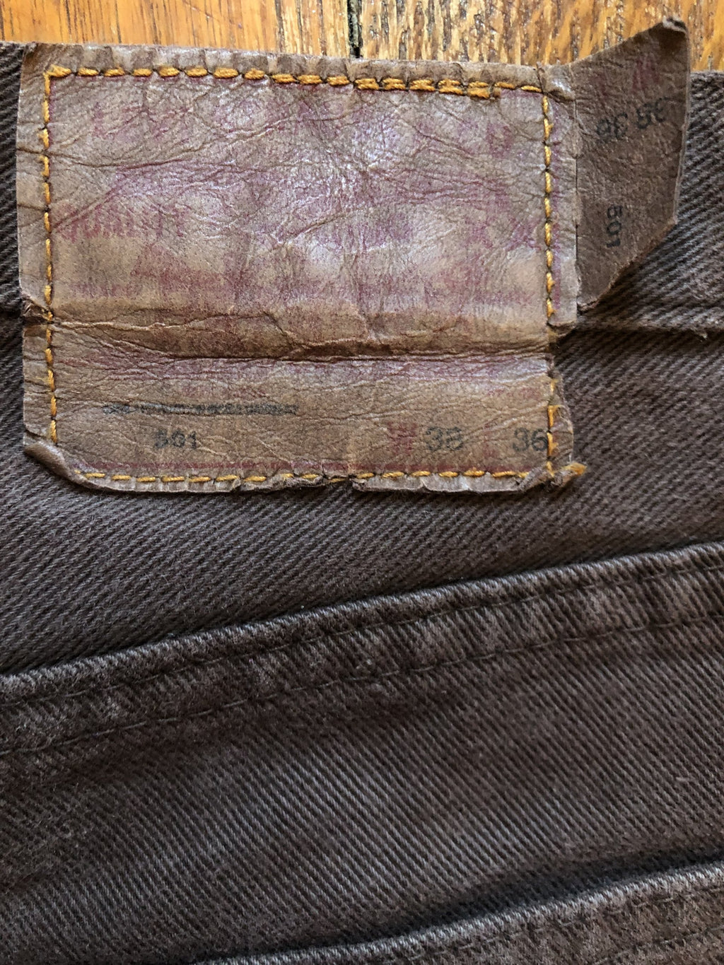 Vintage Levis 501 W38 L36 Jeans marron chocolat 90s Made in USA