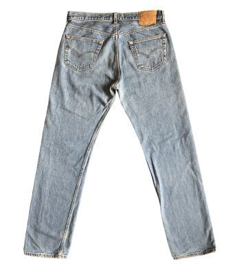 Vintage Levi's 501 W36 L34 Jeans bleu claire stonewashed 00s Made in Mexico