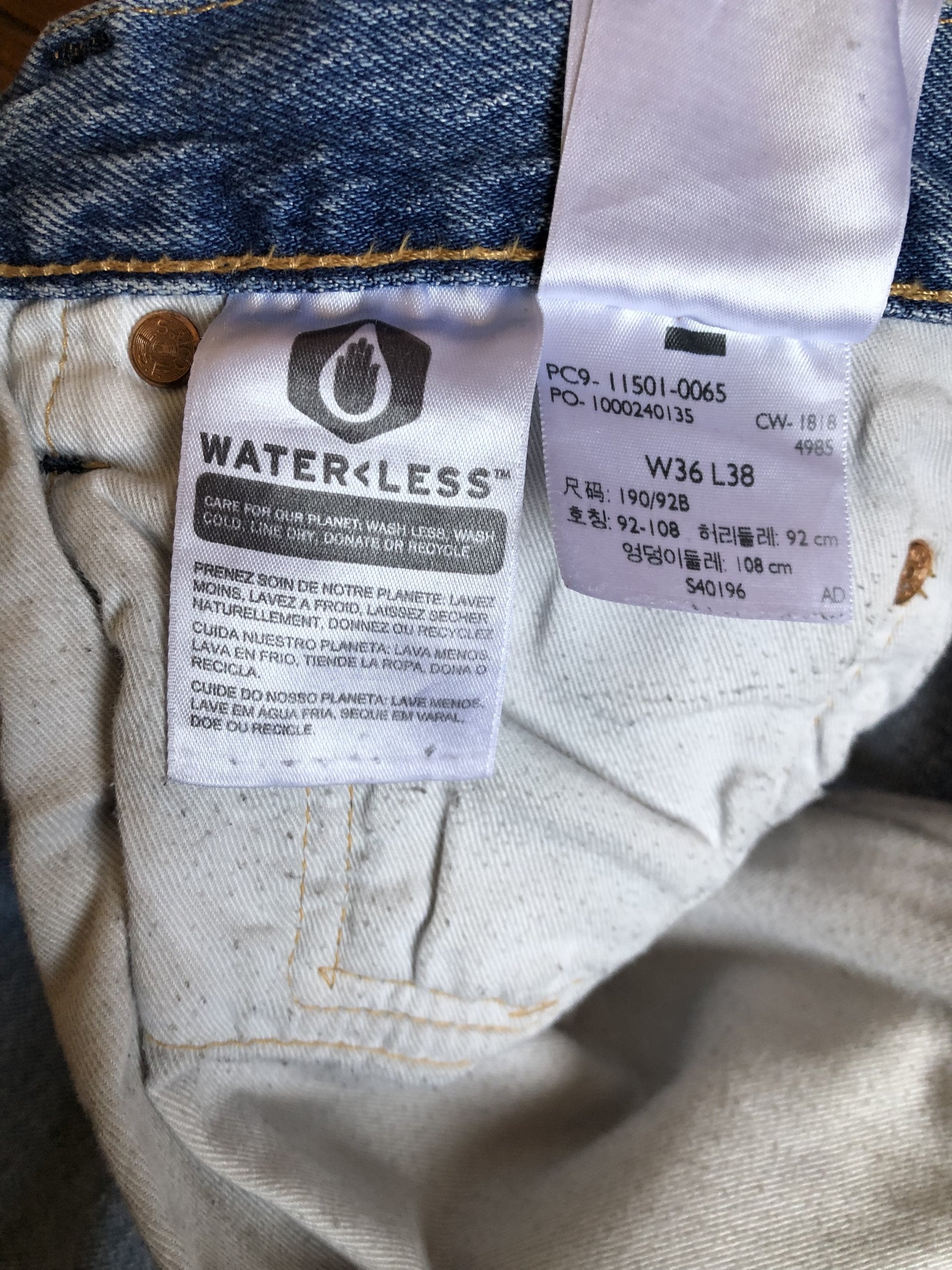 Vintage Levis 501 Big E W36 L38 Jeans bleu clair 2018
