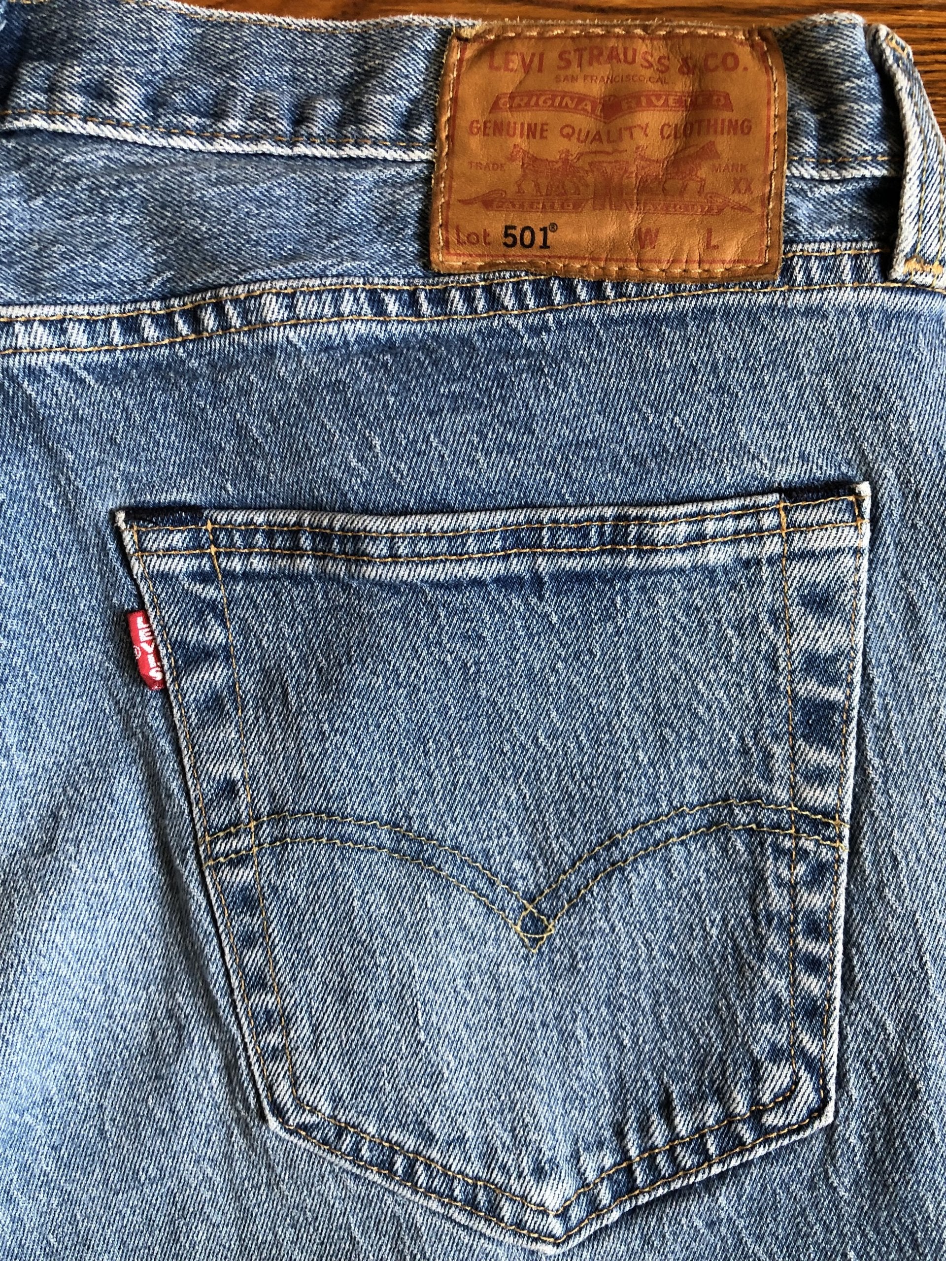 Vintage Levis 501 Big E W36 L38 Jeans bleu clair 2018