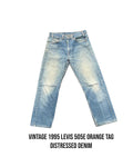Vintage 1995 Levis 505 e Orange Tag Distressed