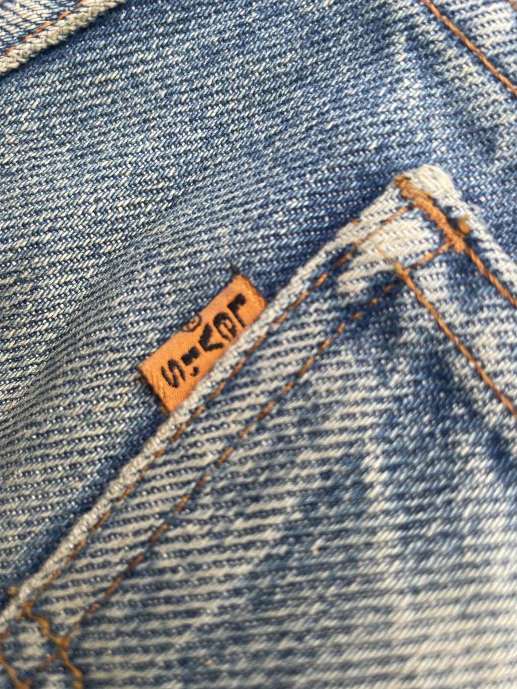 Vintage 1995 Levis 505 e Orange Tag Distressed